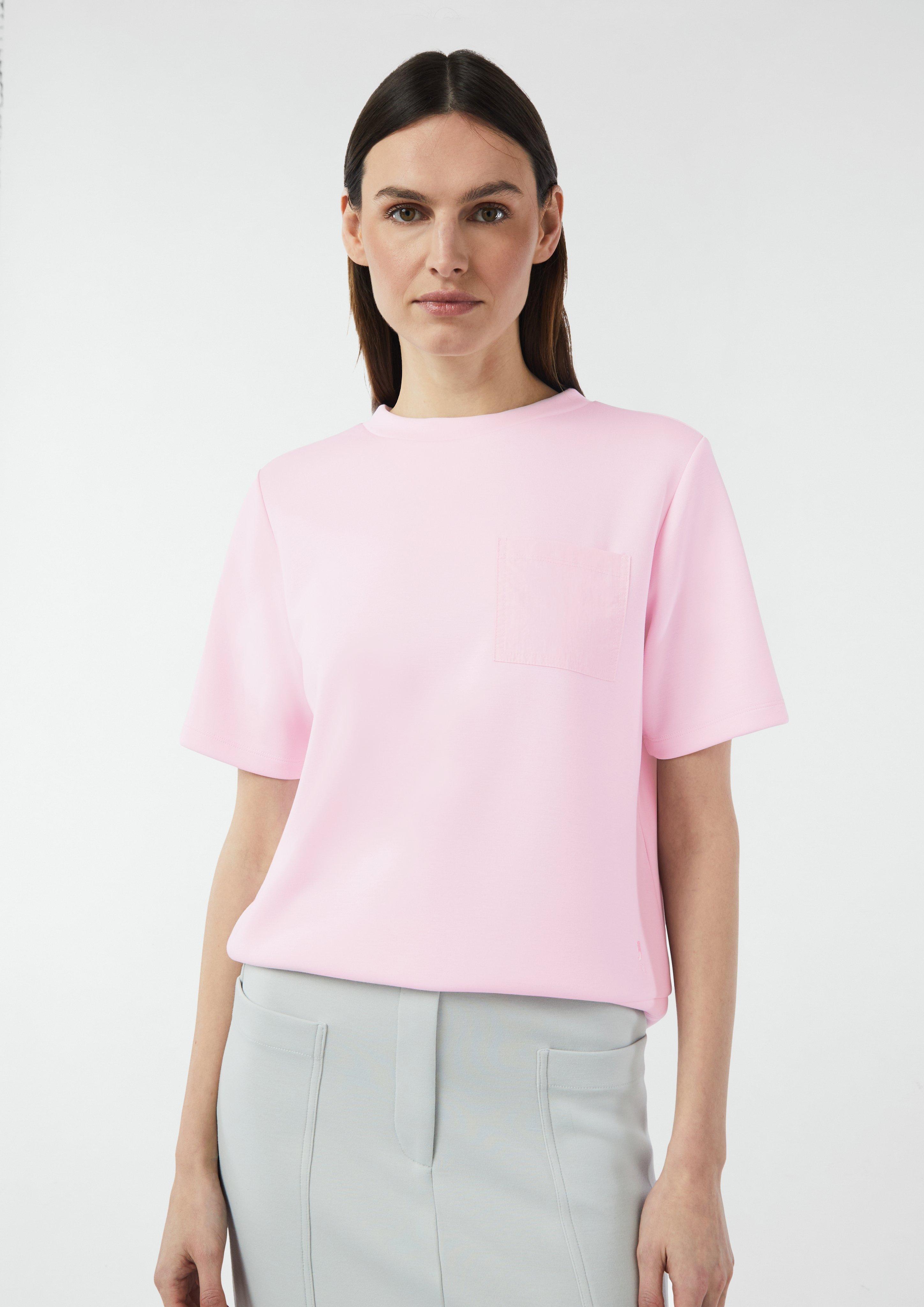 Tシャツ・カットソー ULKIN CANVAS Canvas Cap Sleeve Knit Pink 2503UCWWKN001PIONE T-shirt made of lightweight scuba fabric - Pink | SCAYLE