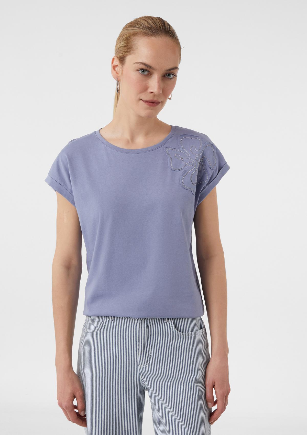 【売り切り御免！】 T-shirt with dropped shoulders and artwork - light blue | Comma その他