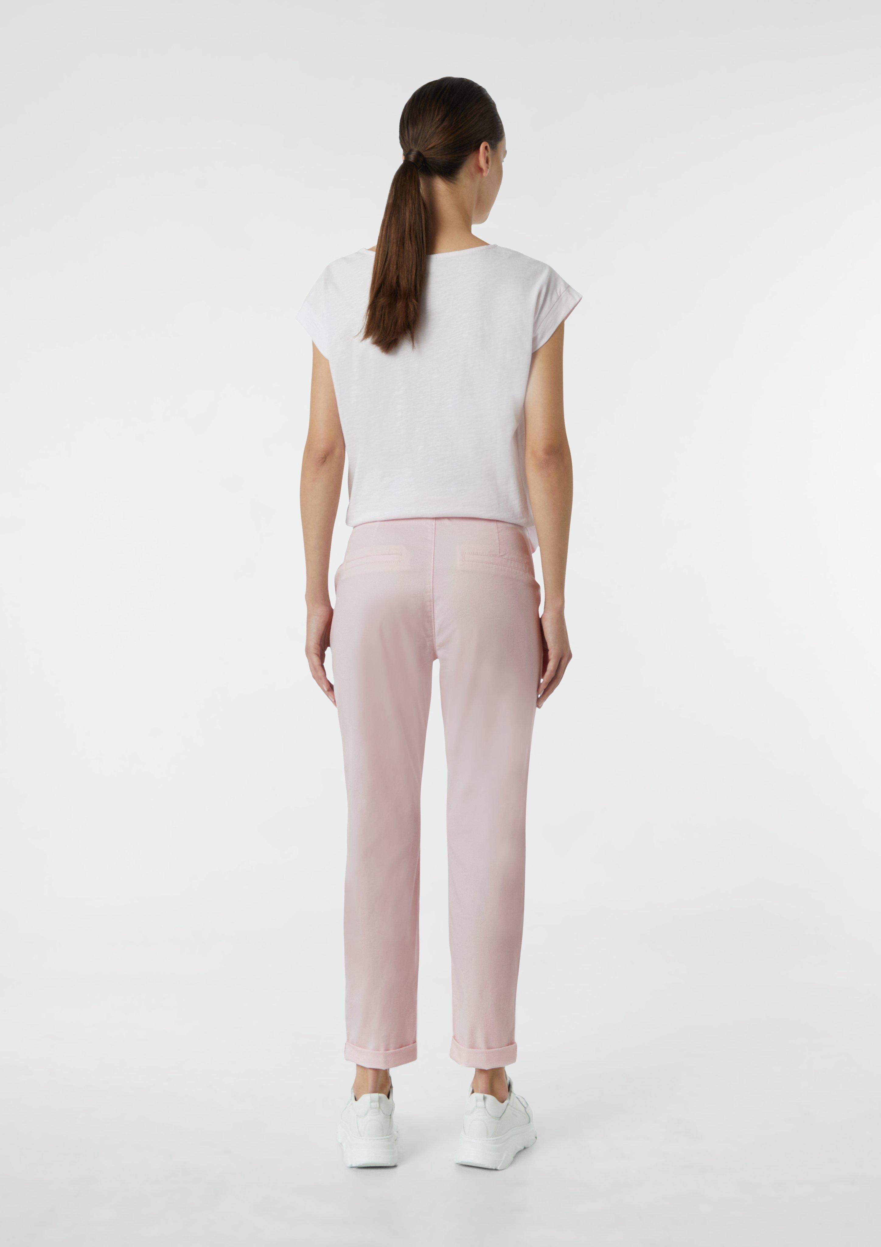 Stretch chinos with a drawstring and garment dye - soft rose Stretch chinos with a drawstring and garment dye - soft rose