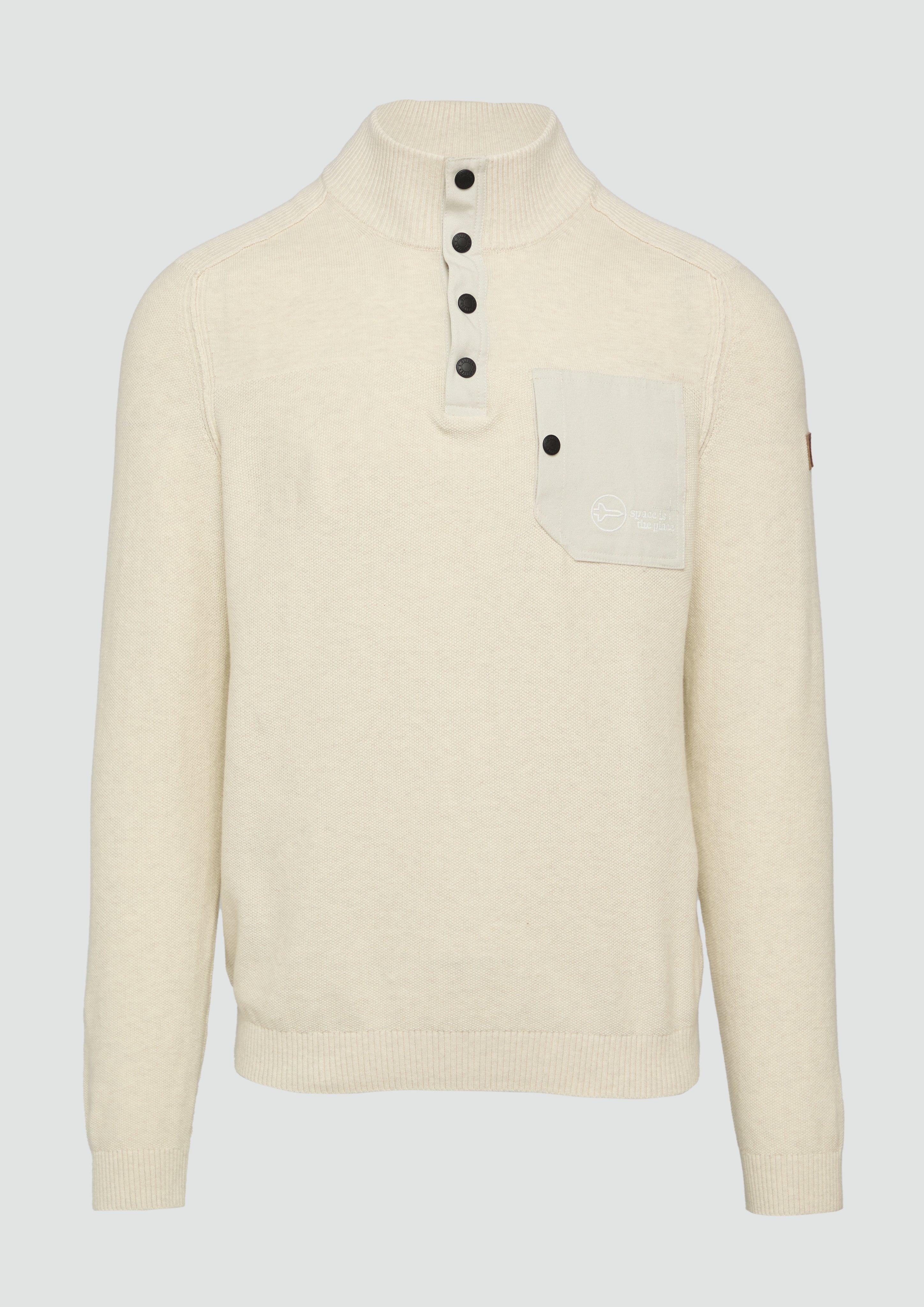 s.Oliver - Sportiver Strick-Troyer im Fabricmix, Herren, creme