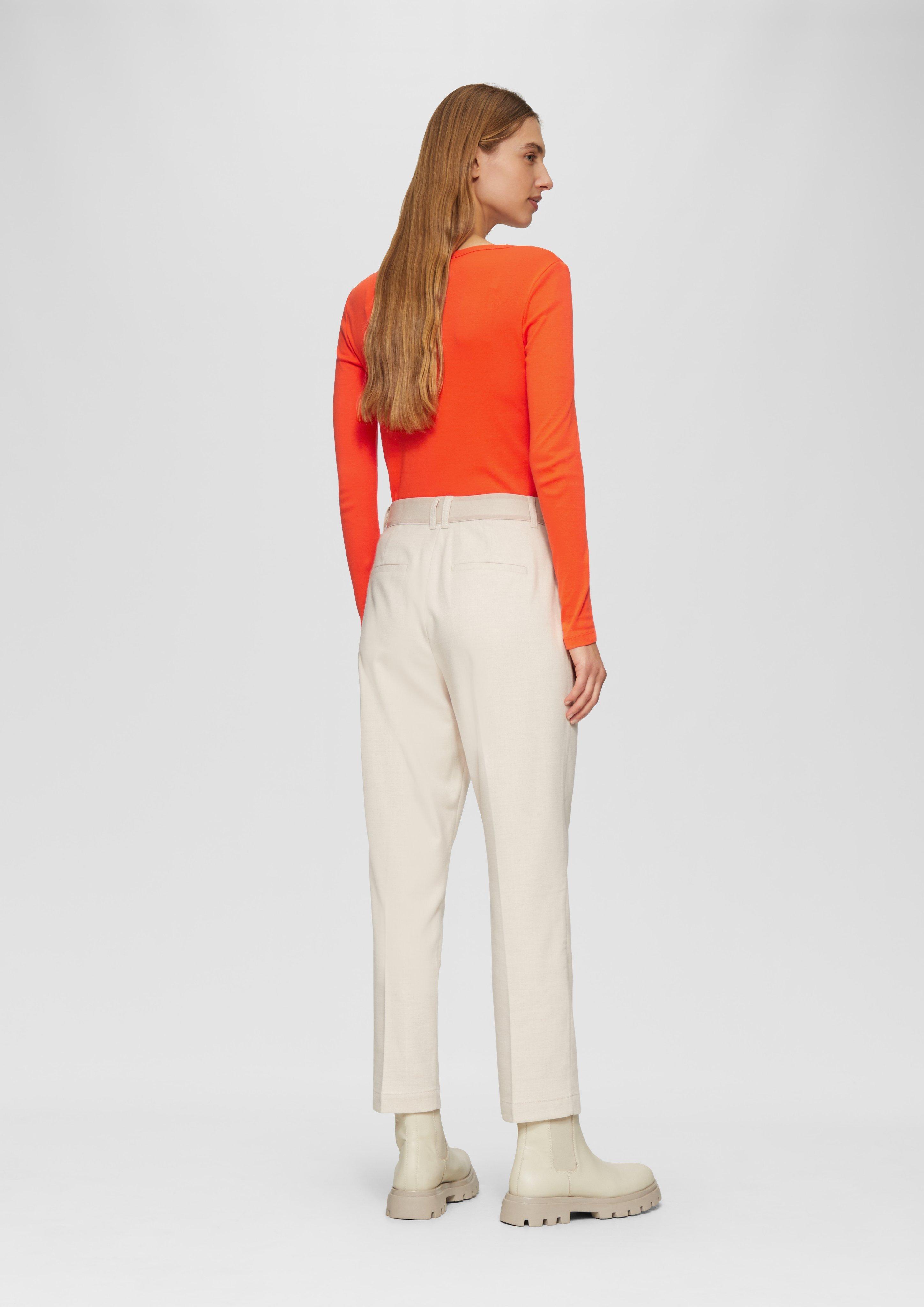 Long sleeve top with a ribbed texture - orange | s.Oliver Long sleeve top with a ribbed texture - orange | s.Oliver