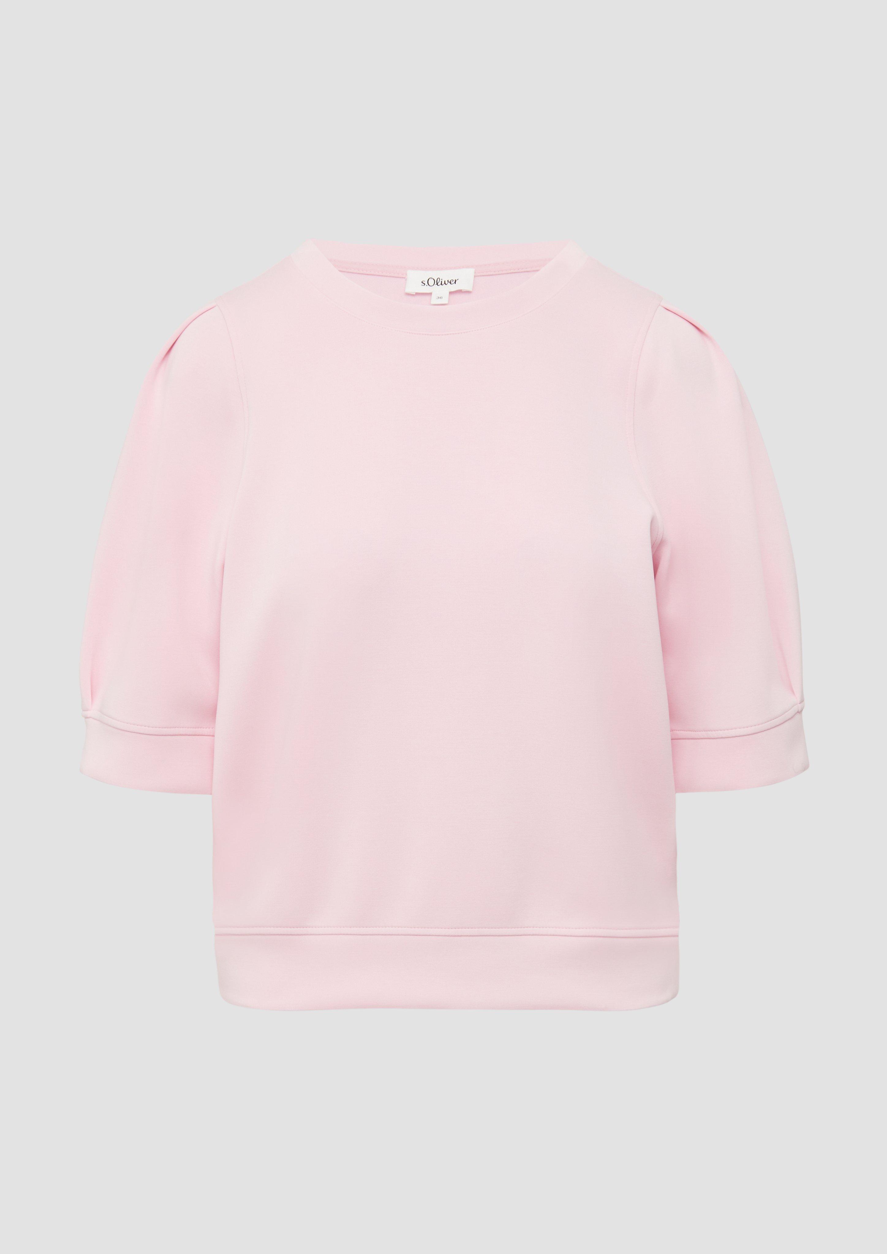 s.Oliver - Scuba-Sweatshirt mit Faltendetails, Damen, Rosa