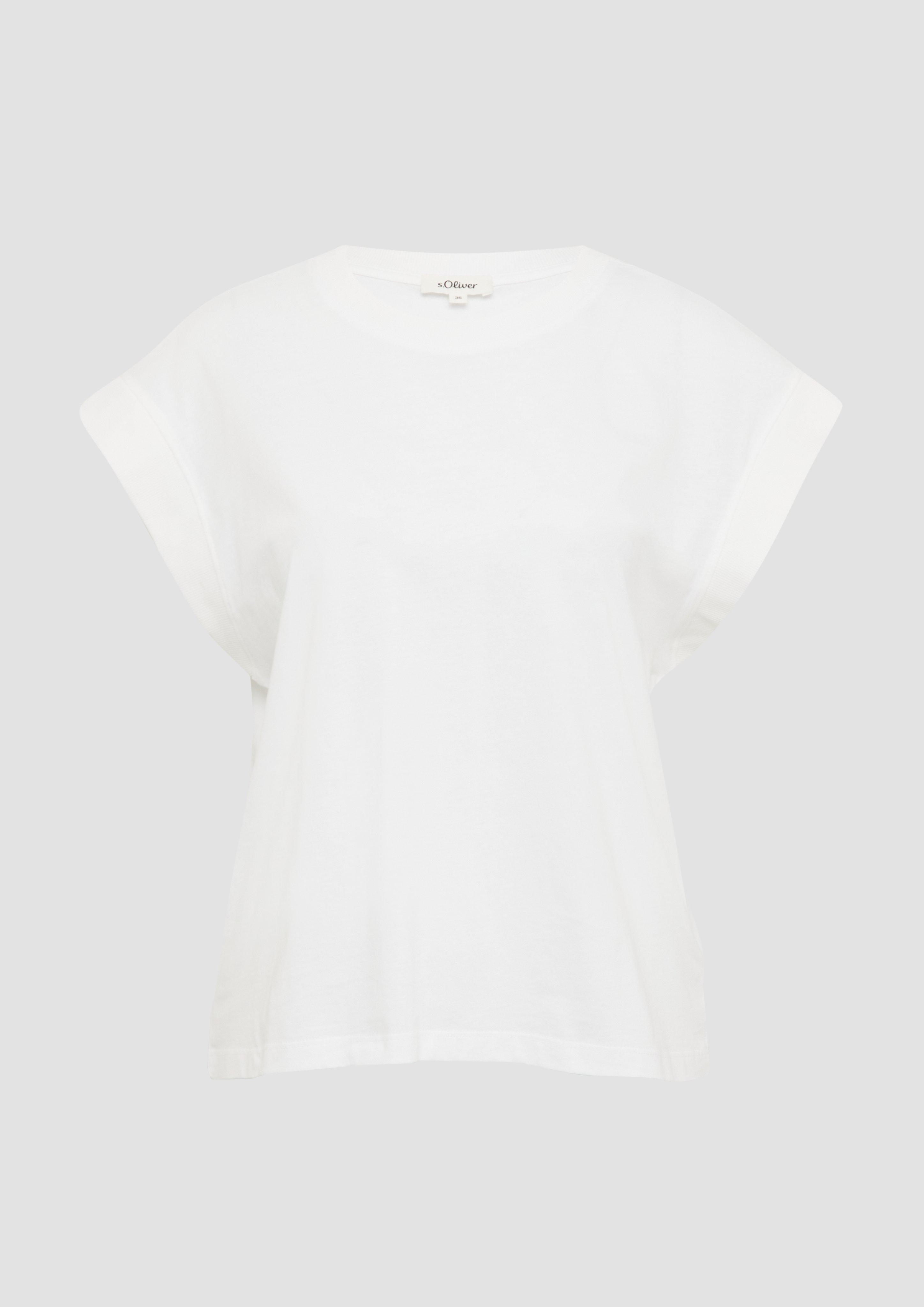 s.Oliver - T-Shirt im Relaxed Fit mit überschnittenen Schultern, Damen, weiß