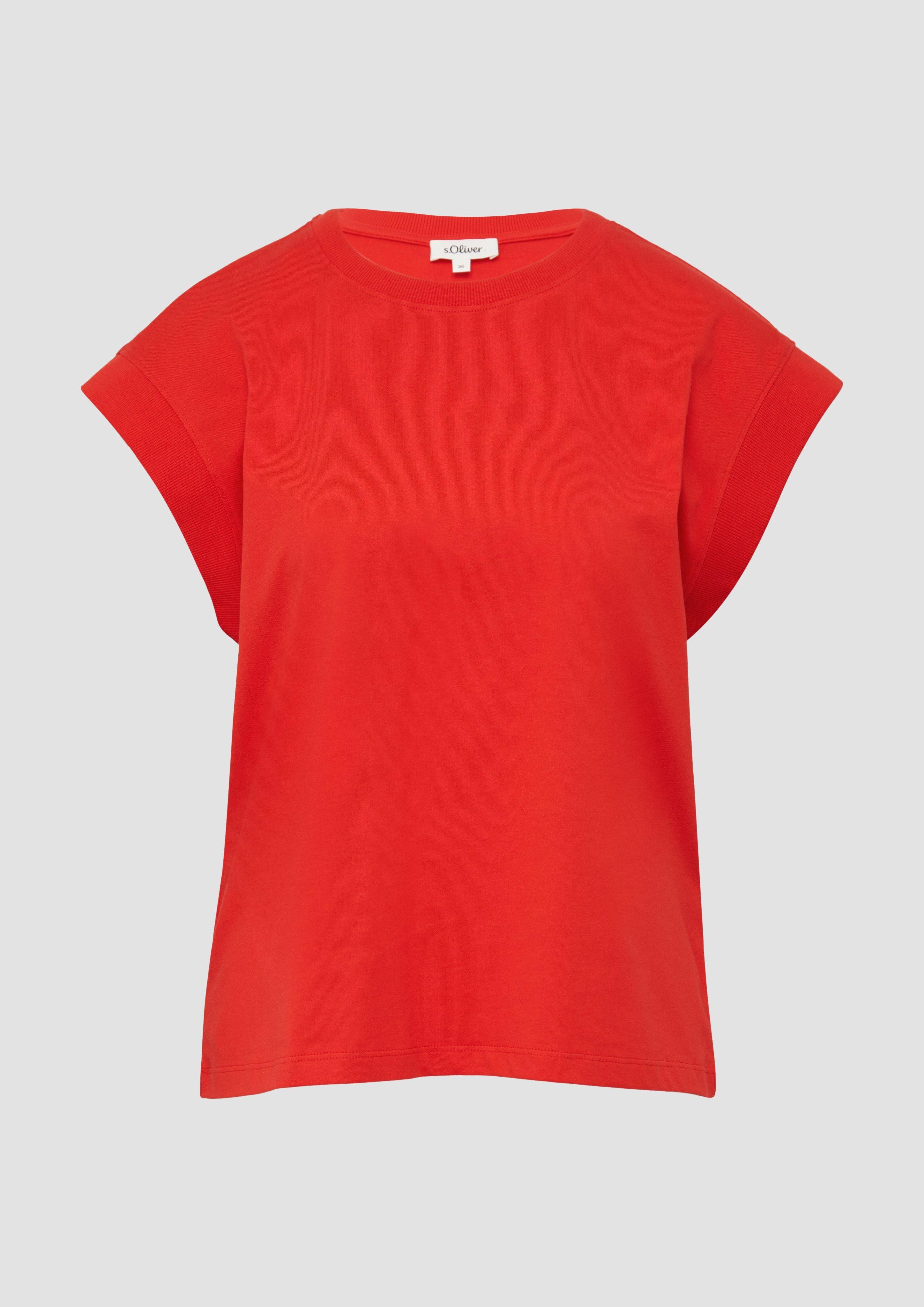 s.Oliver - T-Shirt im Relaxed Fit mit überschnittenen Schultern, Damen, rot