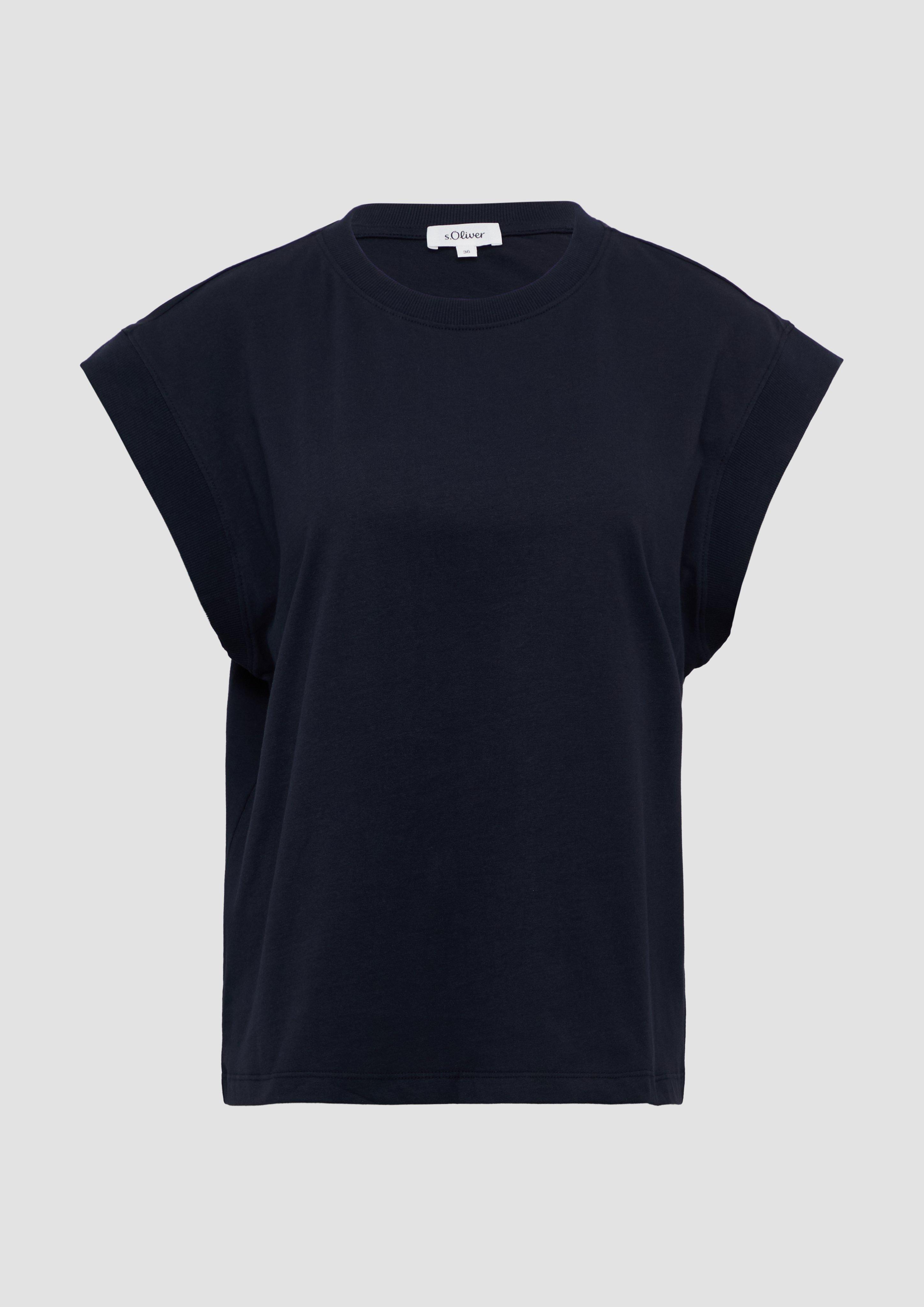 s.Oliver - T-Shirt im Relaxed Fit mit überschnittenen Schultern, Damen, blau