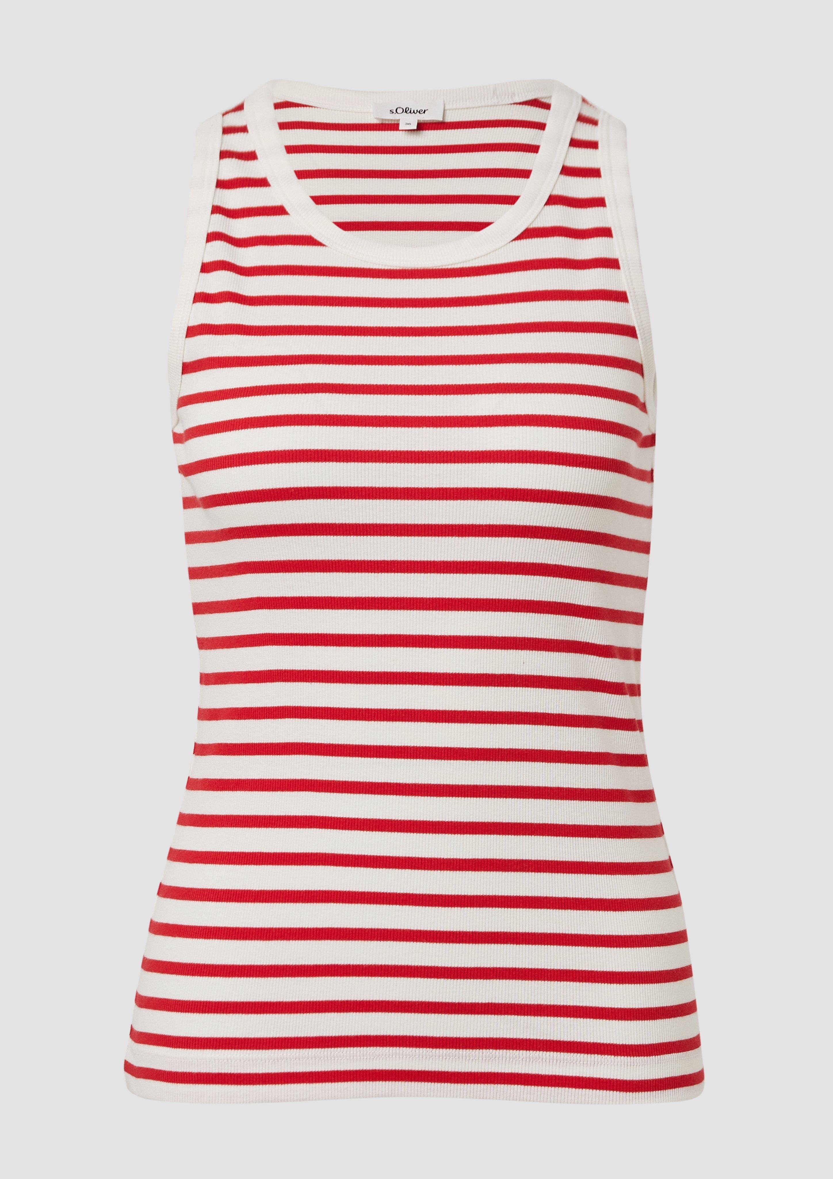 s.Oliver - Slim-Fit-Top mit Rippstruktur, Damen, rot