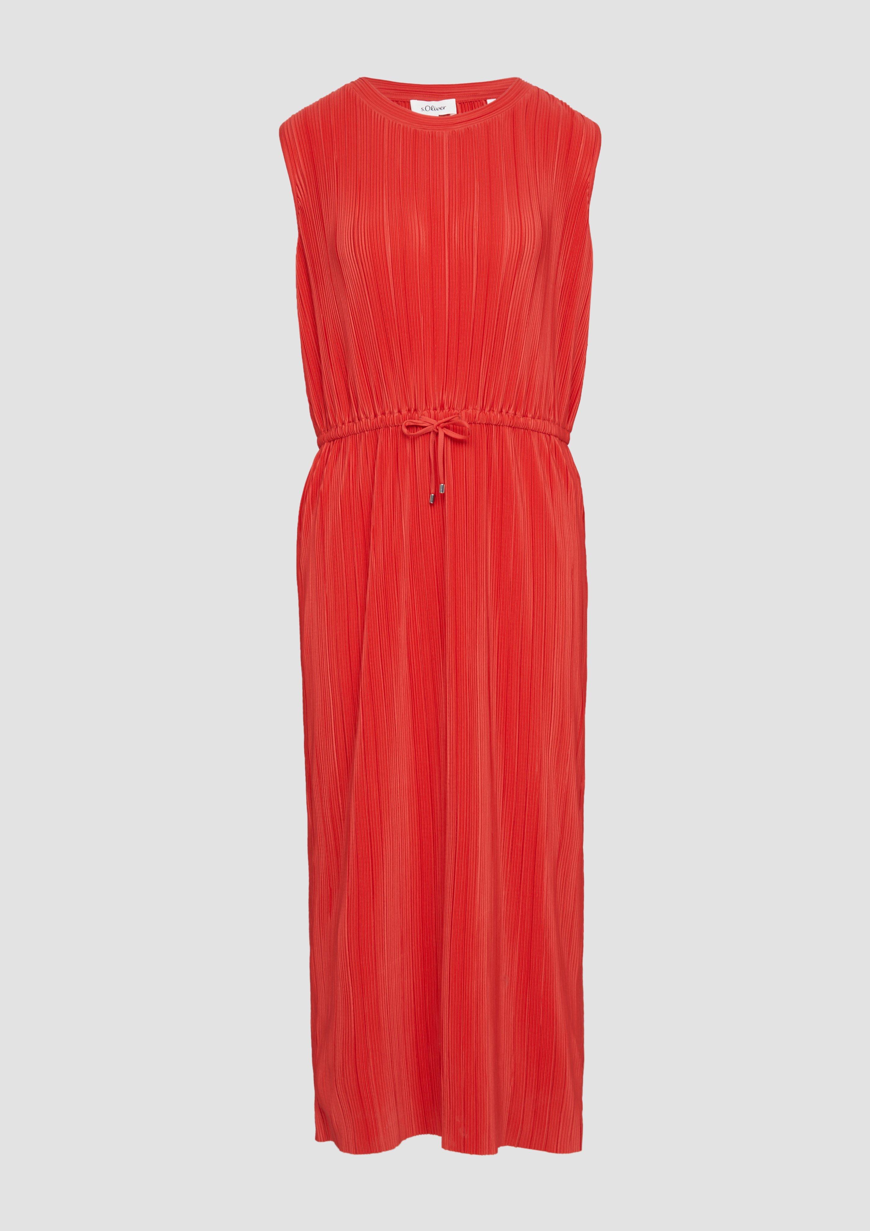 s.Oliver - Gestreiftes Kleid im Relaxed Fit mit überschnittenen Schultern, Damen, rot