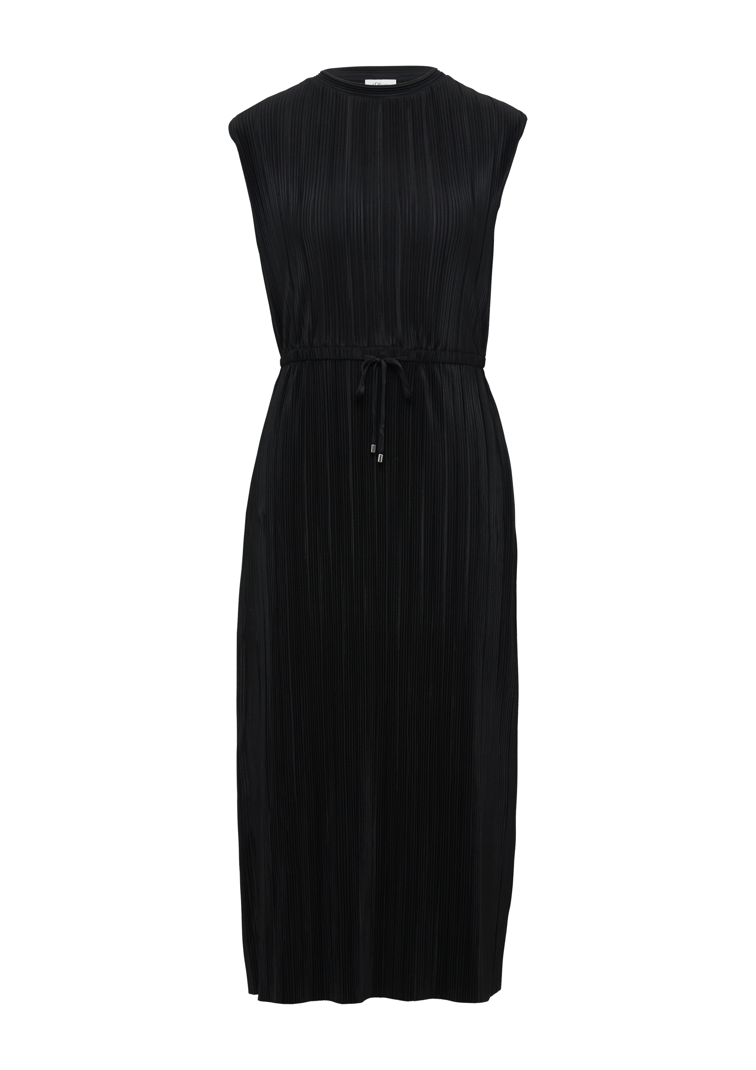 knee length dresses for ladies Annet Linen Blend Midi Dress-Navy main image 0