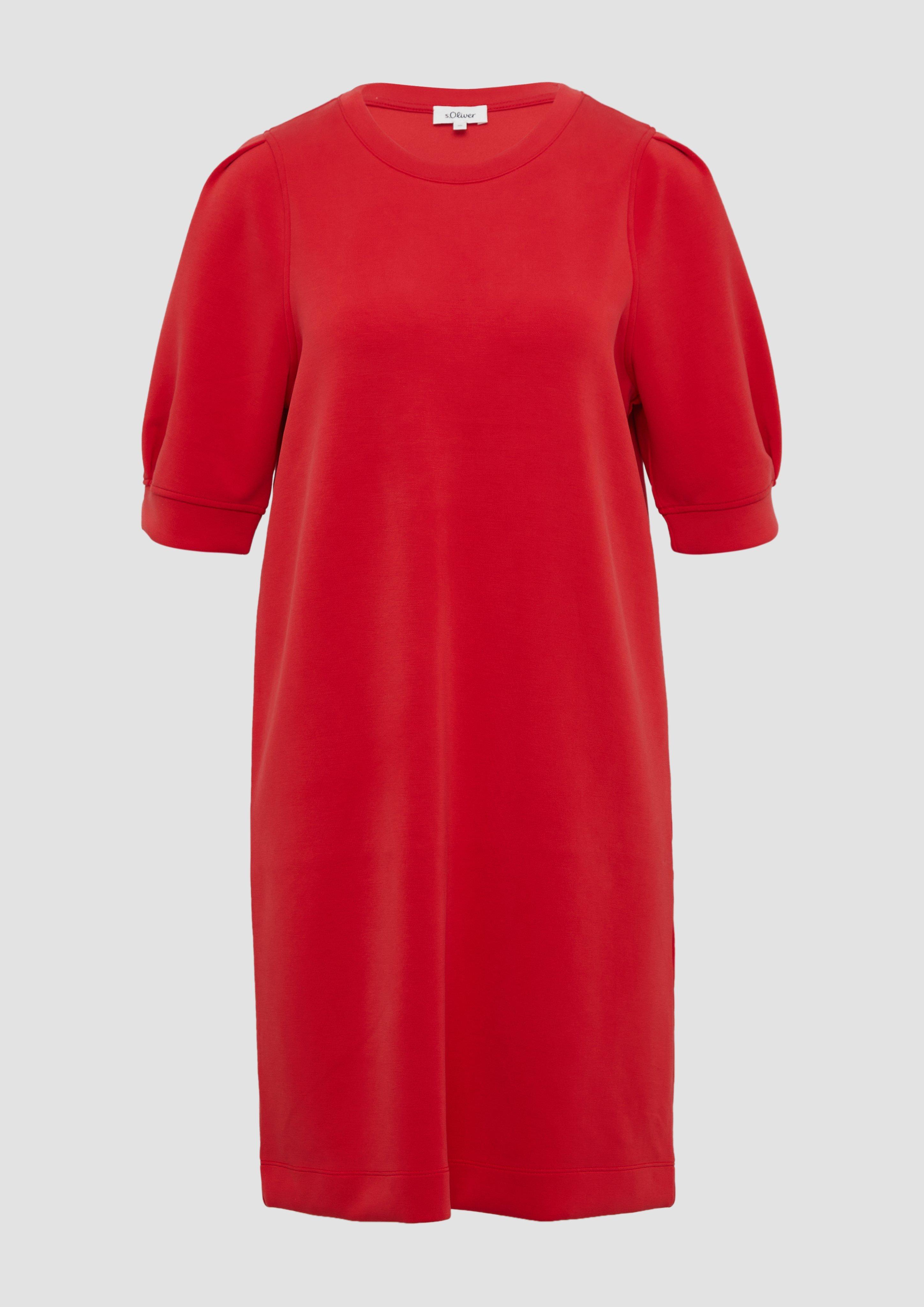 s.Oliver - Kurzes Scuba-Kleid mit Puffärmeln, Damen, rot