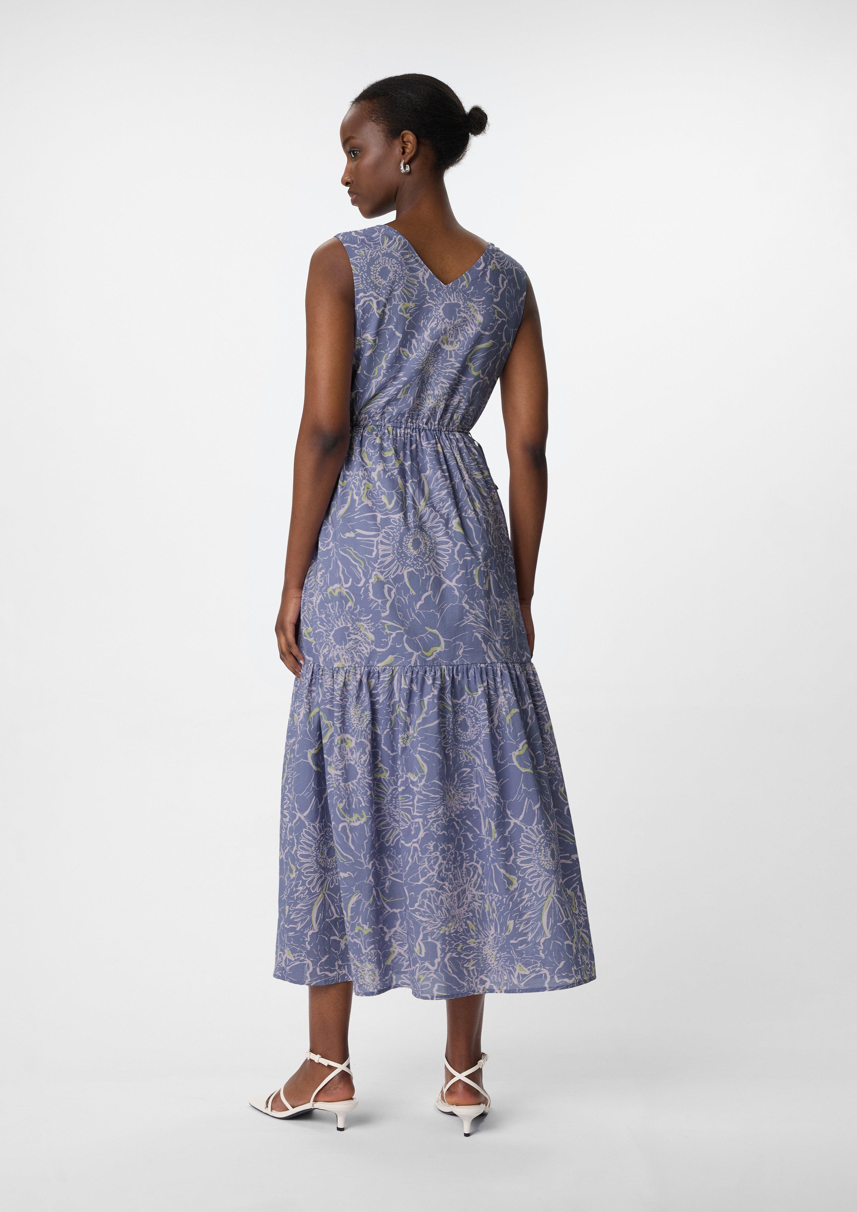CARTOGRAPHIC PATTERN DRESS ブルーM Blue Zigzag Liberty Print Shirt Dress | Women's Dresses
