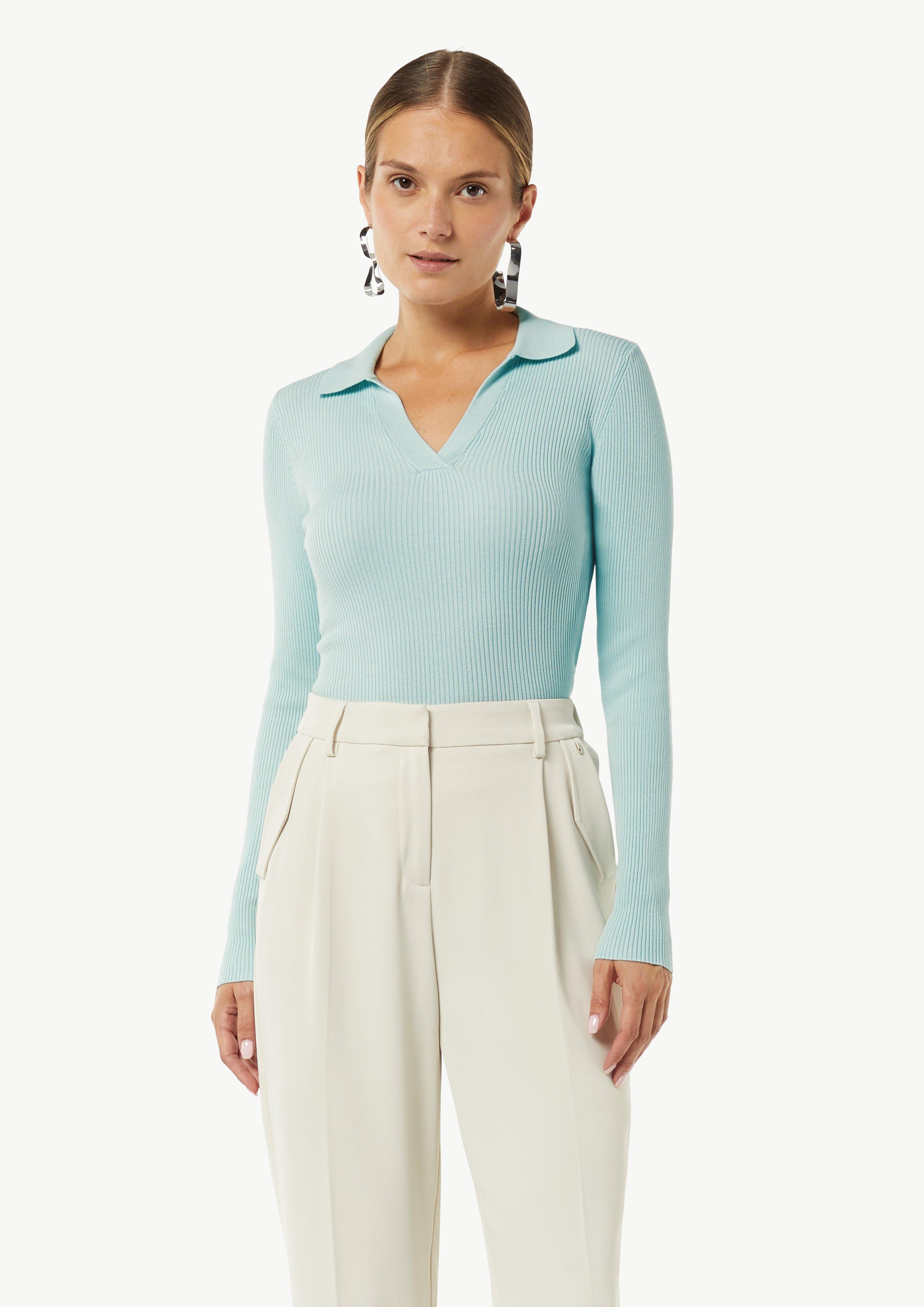 Viscose blend knitted jumper with a polo collar - arctic Viscose blend knitted jumper with a polo collar - arctic