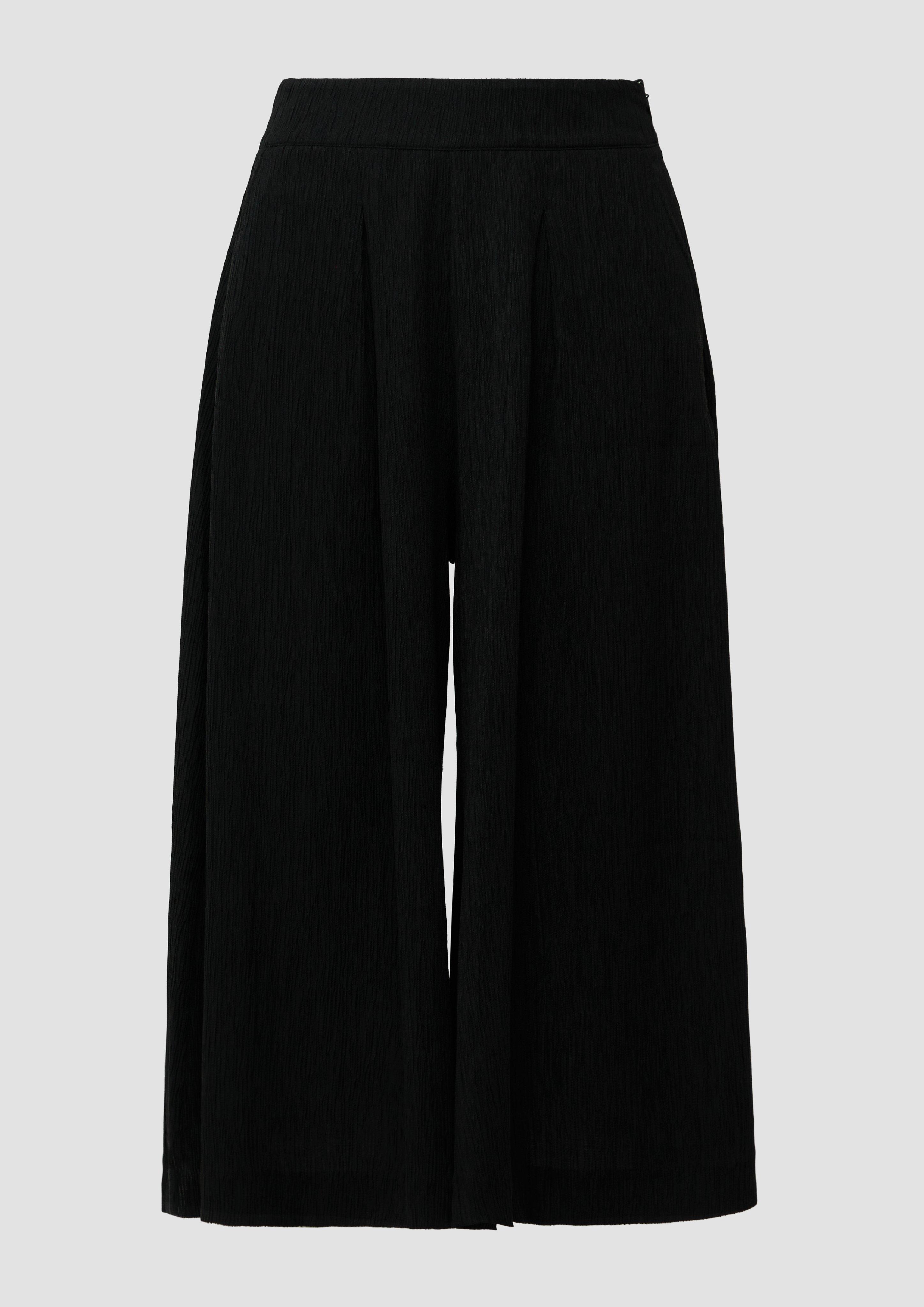 s.Oliver - Hosenrock im Crinkle-Look mit Elastikeinsatz, Damen, schwarz