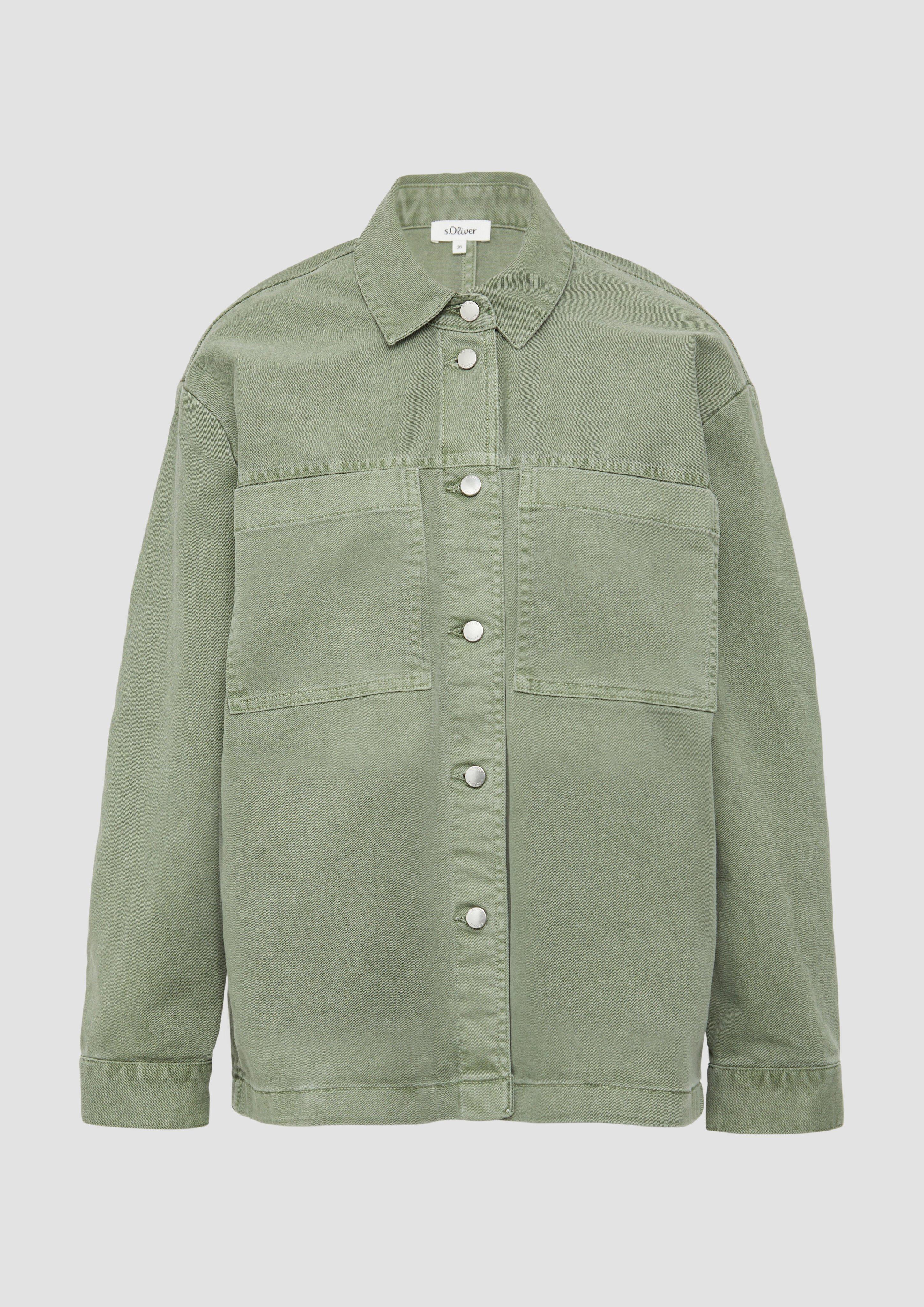 s.Oliver - Overshirt aus Twill im Relaxed Fit, Damen, grün