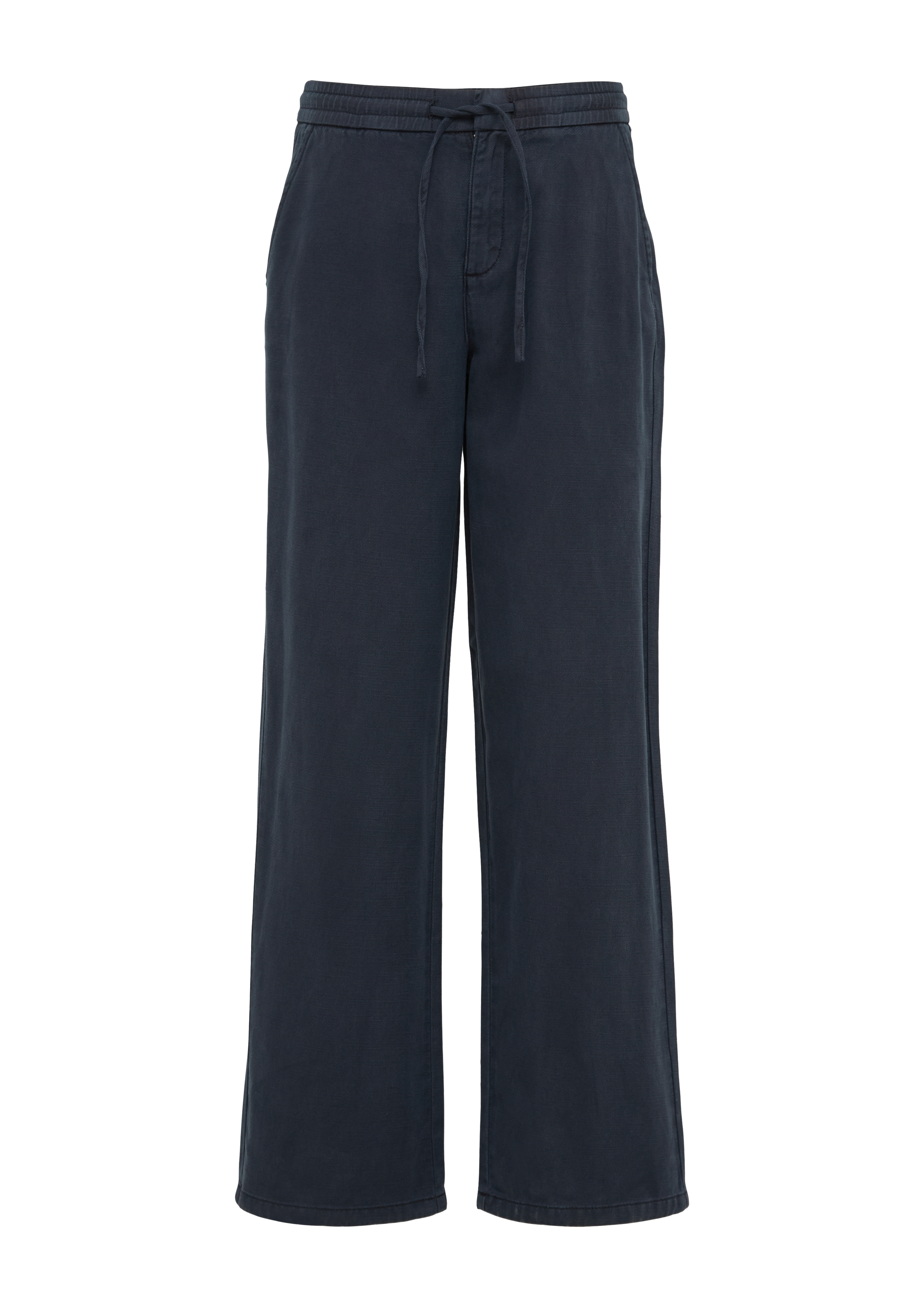 Relaxed-Fit-Twillhose mit Elastikbund und Bindeband