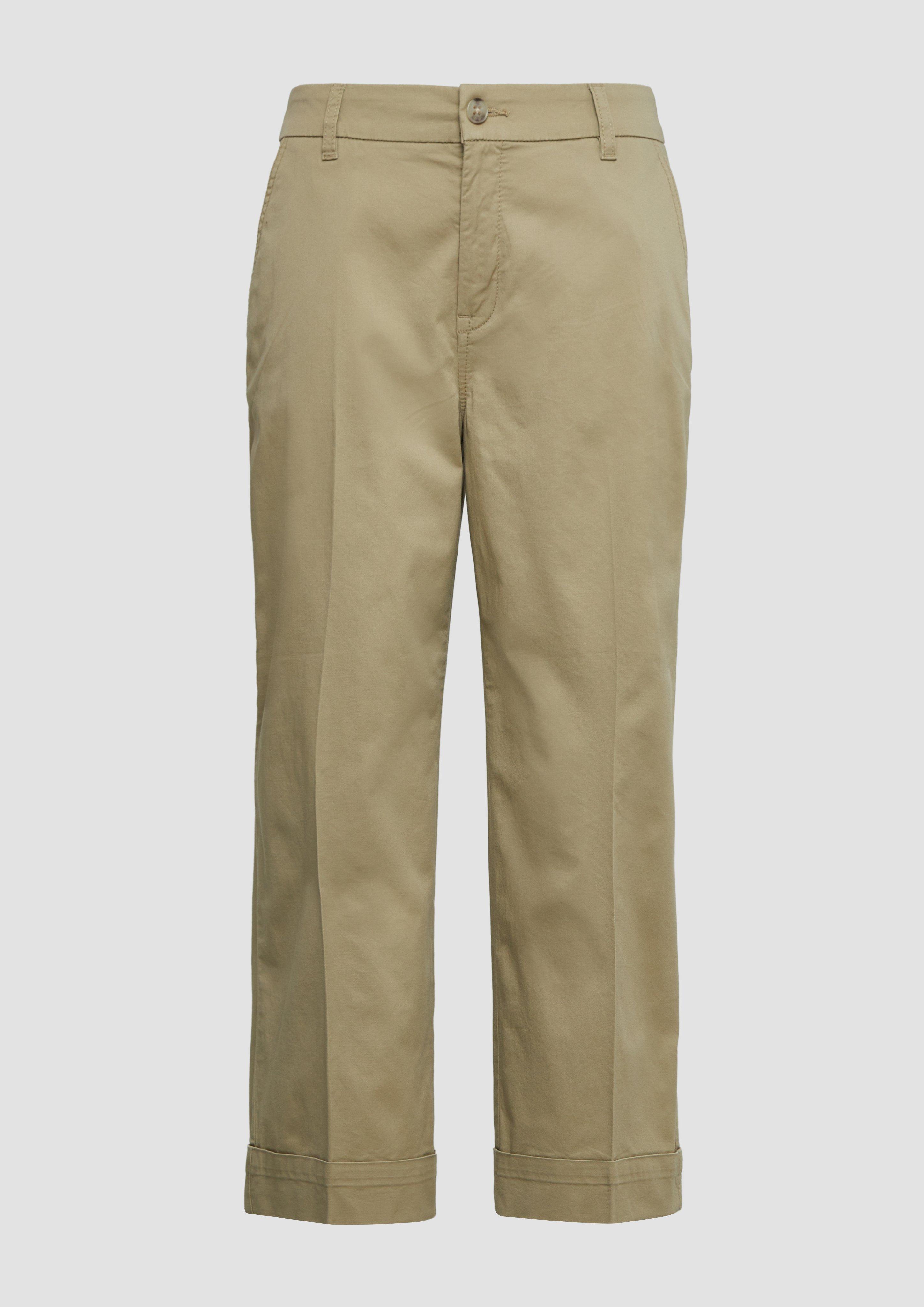 s.Oliver - High-Rise-Culotte aus Baumwollstretch mit Bügelfalten, Damen, braun