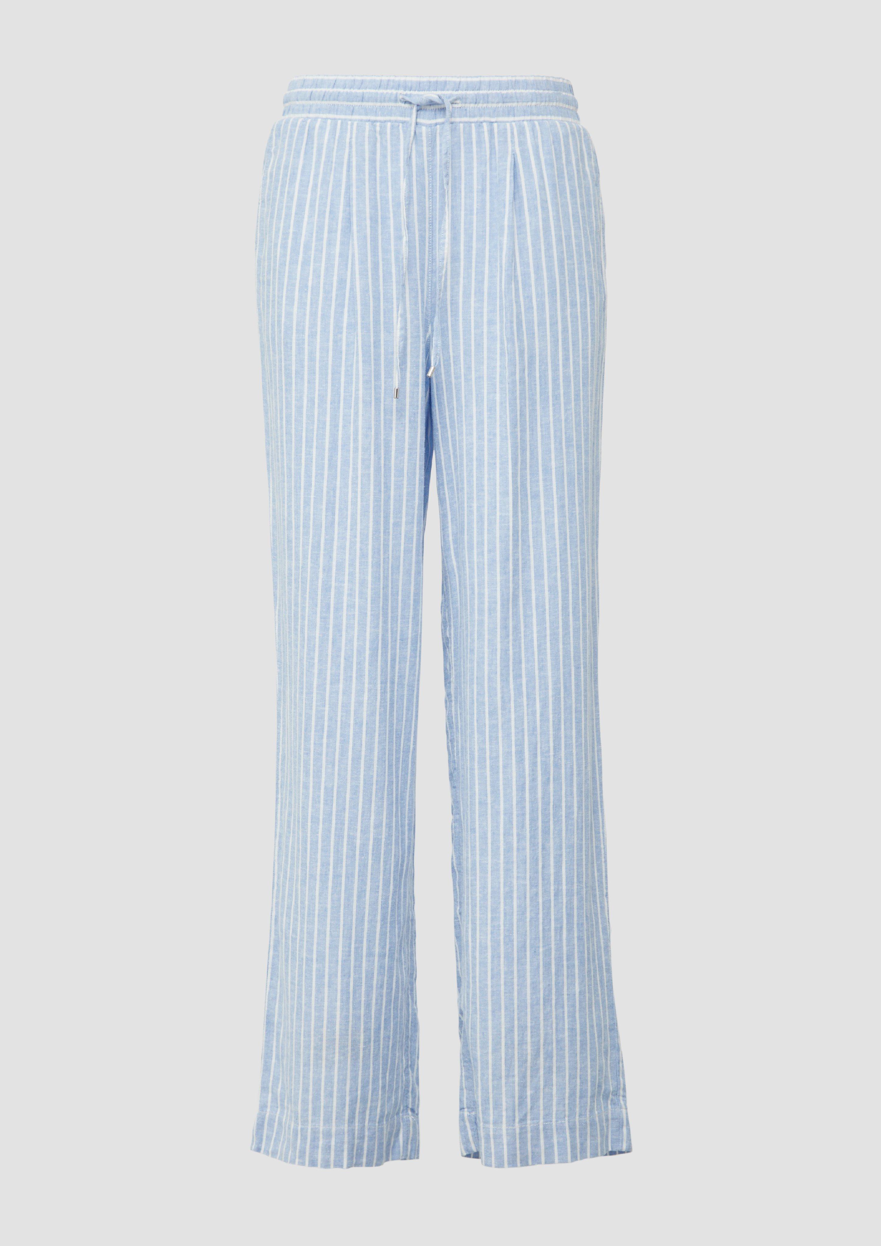 s.Oliver - Wide-Leg-Hose aus Leinemix, Damen, blau