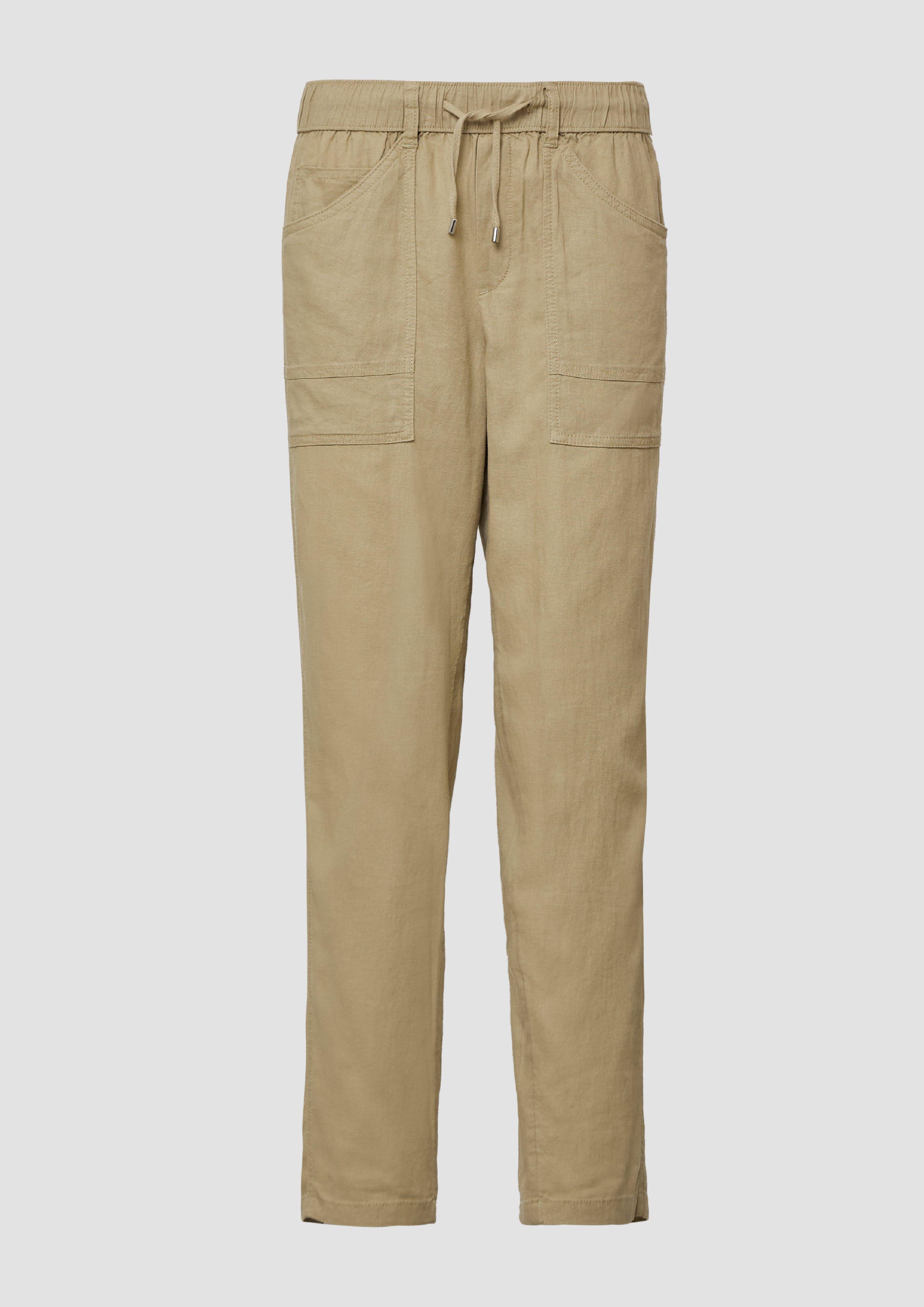 s.Oliver - Ankle-Jogpants aus Leinenmix, Damen, braun