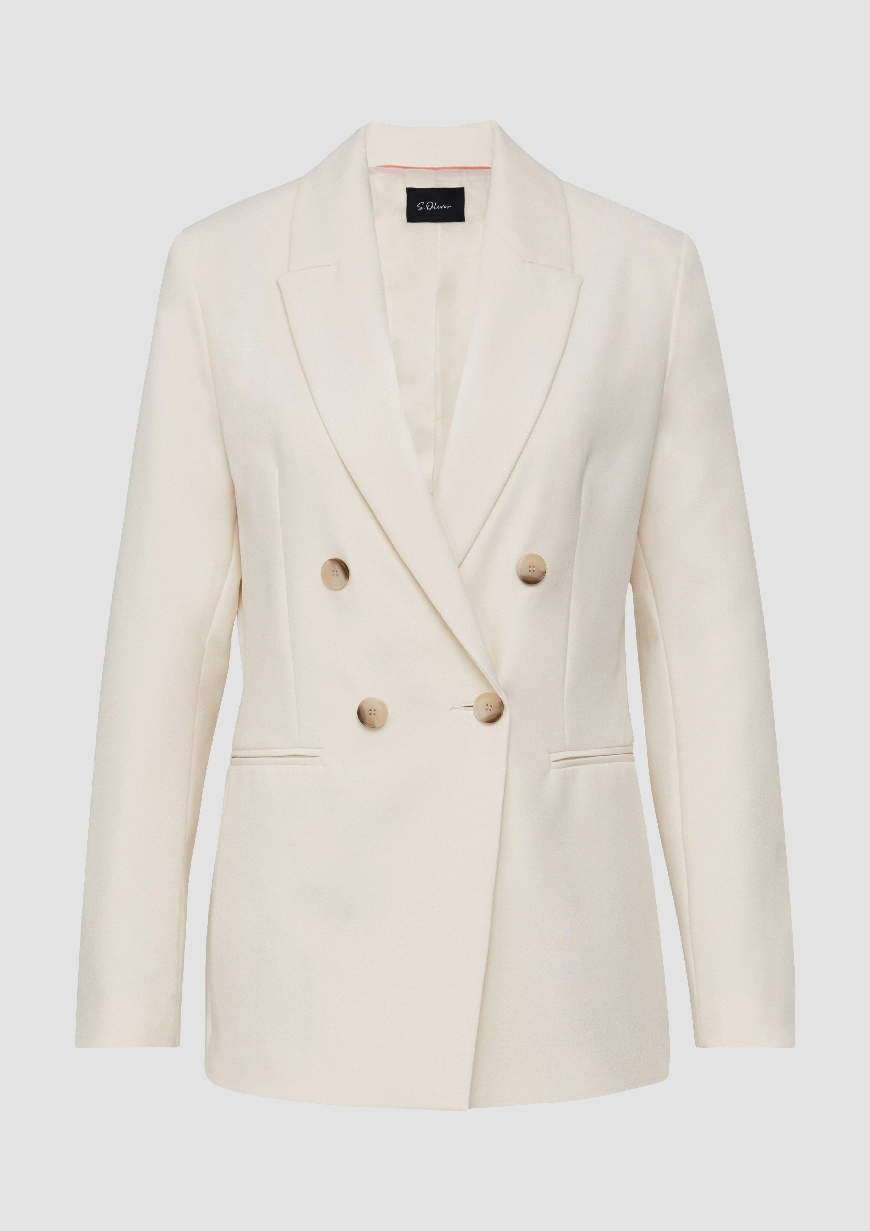 Thumbnail - s.Oliver - Blazer mit Reverskragen im Slim Fit, Damen, creme