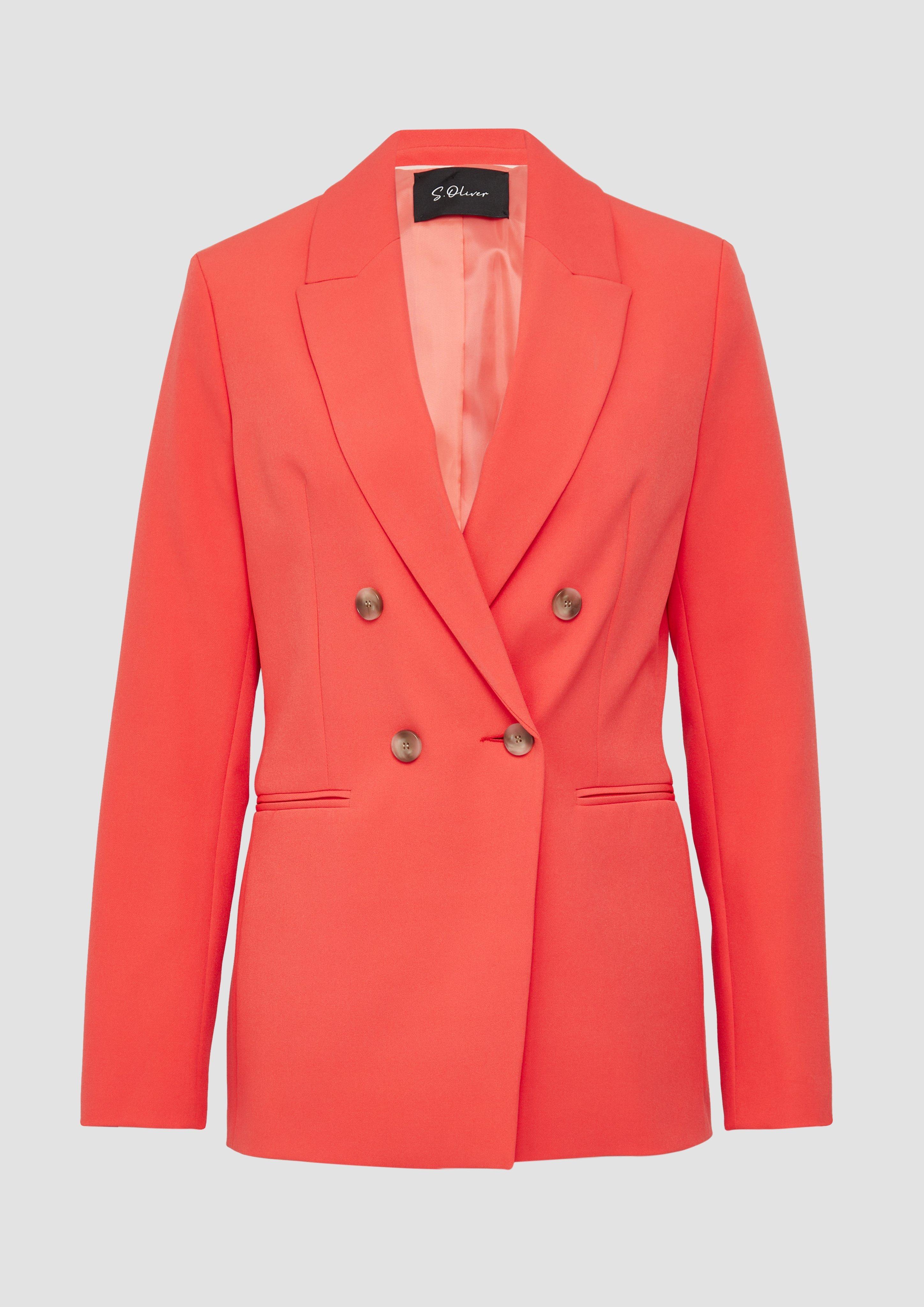 s.Oliver - Blazer mit Reverskragen im Slim Fit, Damen, rot