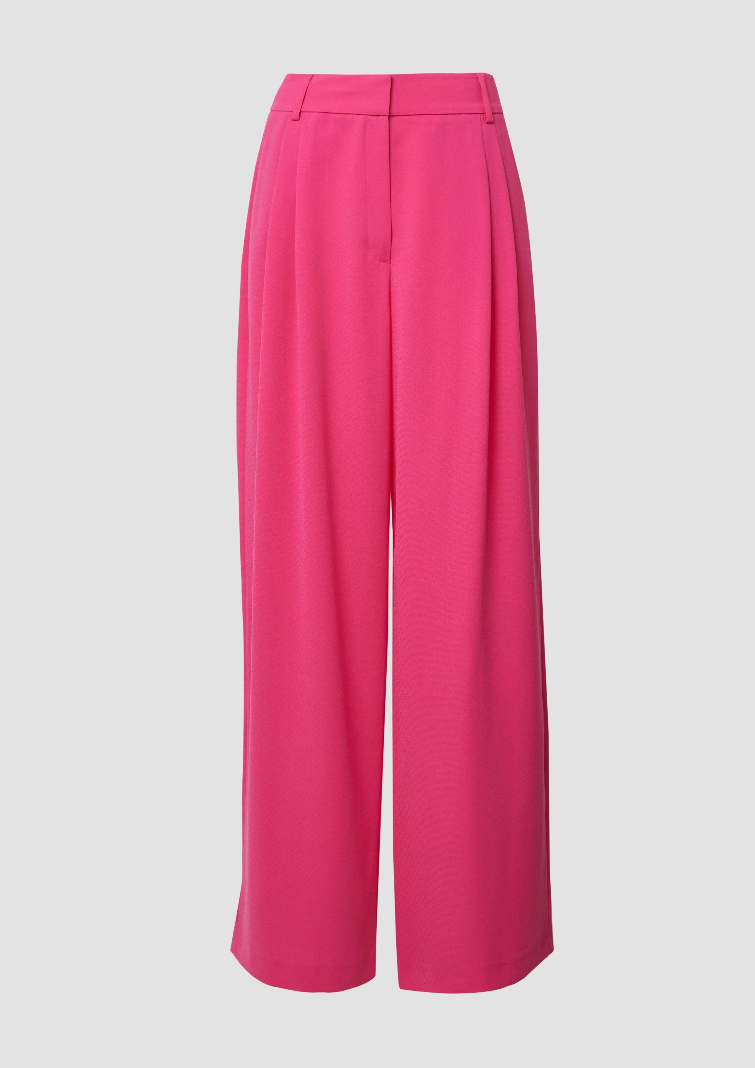 s.Oliver - Crêpe-Hose mit Extra Wide Leg, Damen, Rosa