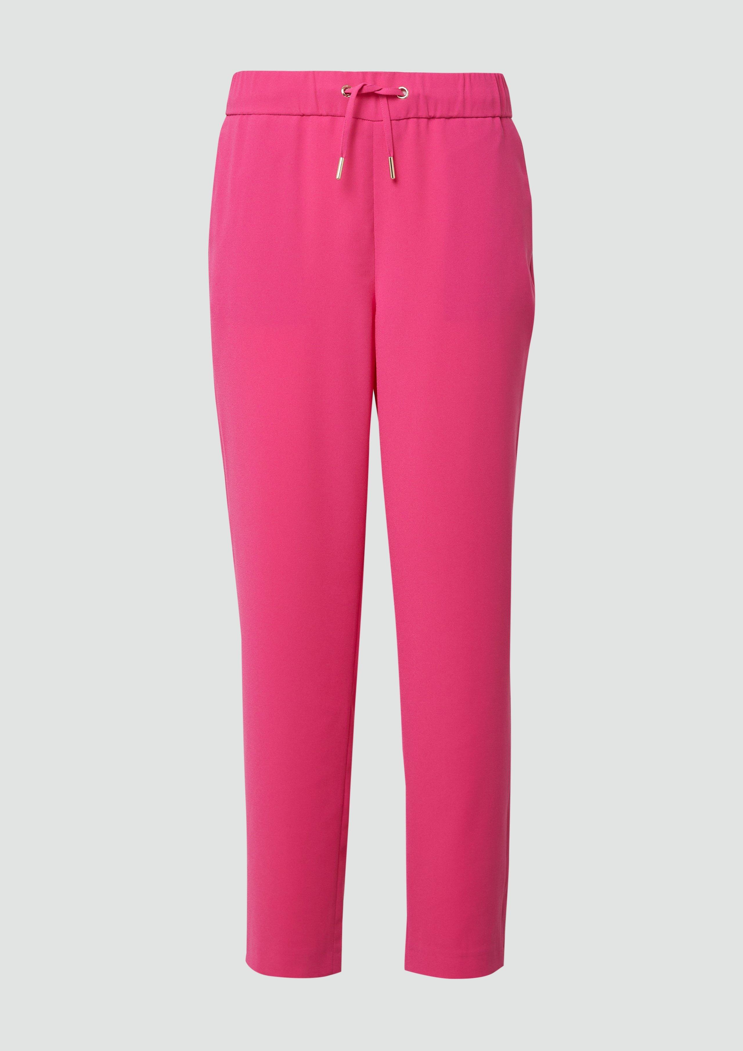 s.Oliver - Jogpants aus Crêpe mit Elastikbund und Tunnelzug, Damen, Rosa