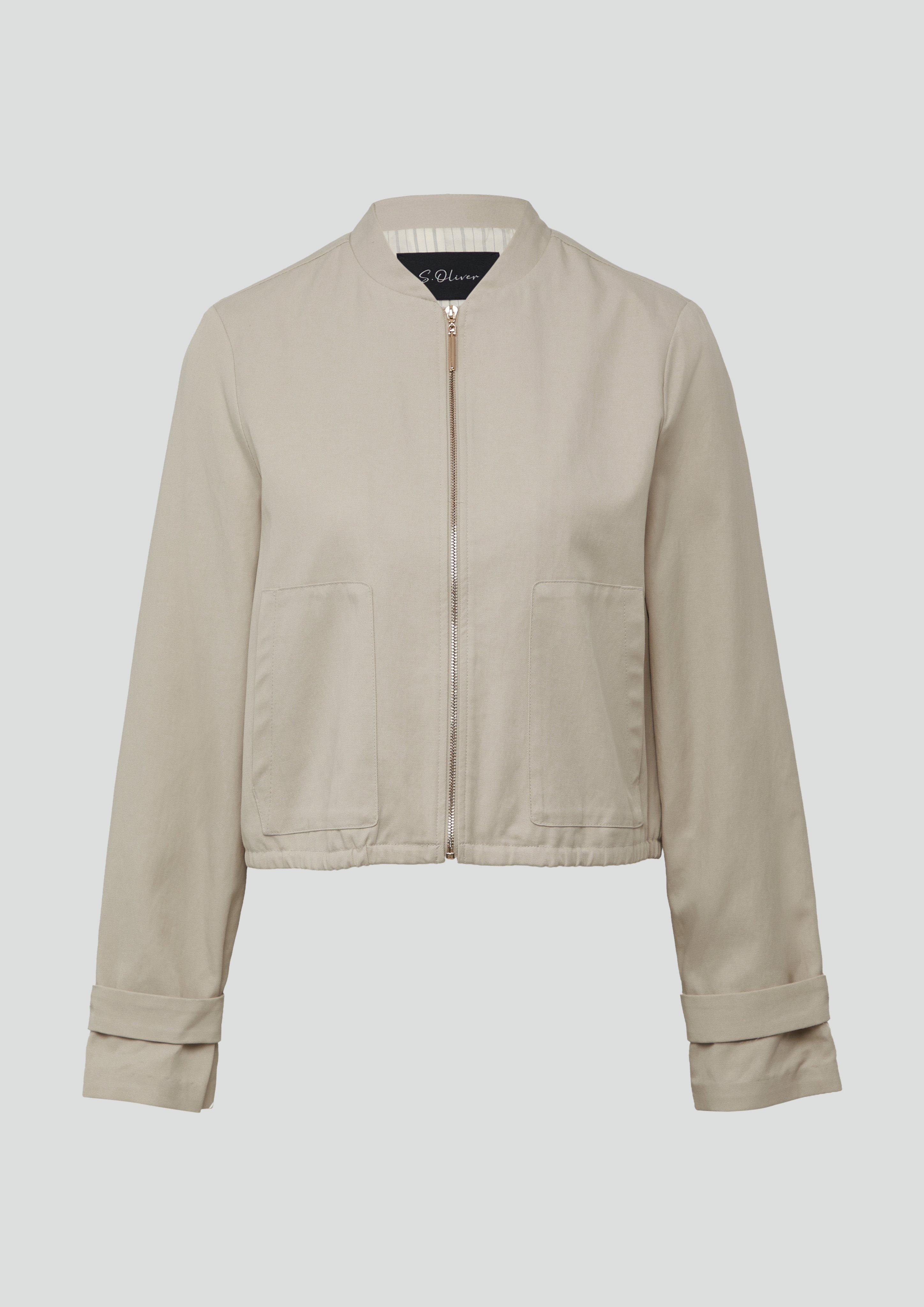 s.Oliver - Kurzer Blouson im Relaxed Fit mit Futter, Damen, Beige
