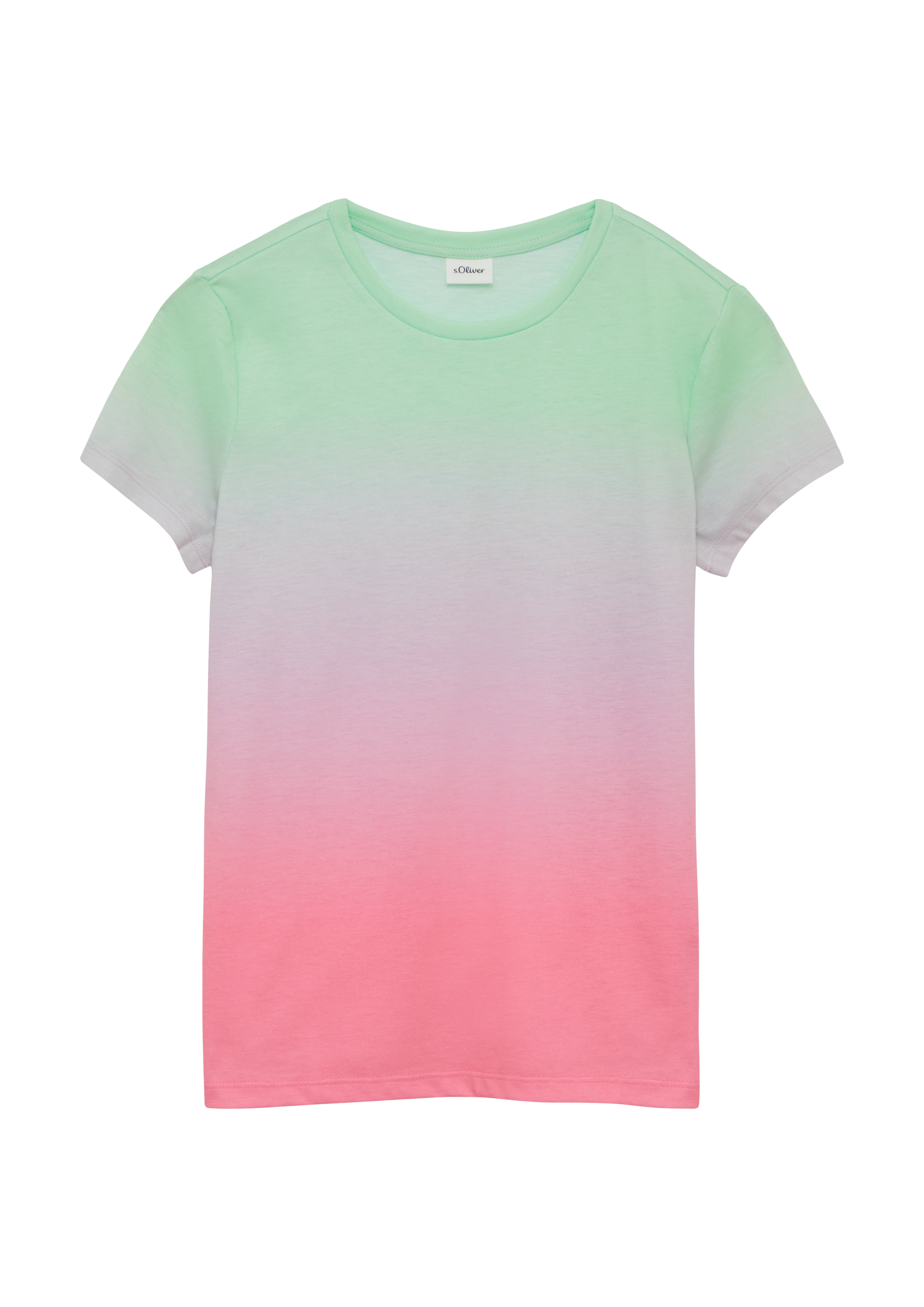 s.Oliver - T-Shirt im Loose Fit mit Farbverlauf, Mädchen, türkis