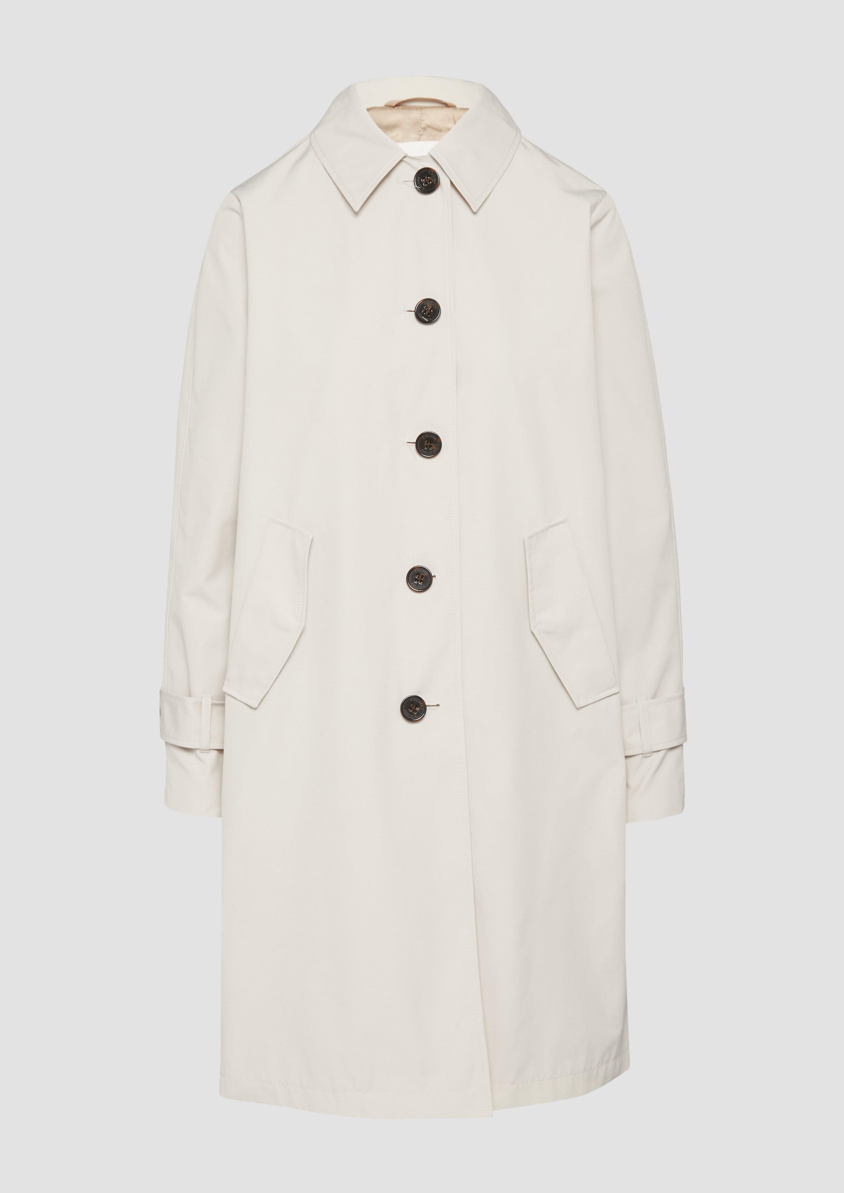 s.Oliver - Carcoat mit Rückenschlitz und Riegeldetail am Ärmel, Damen, creme