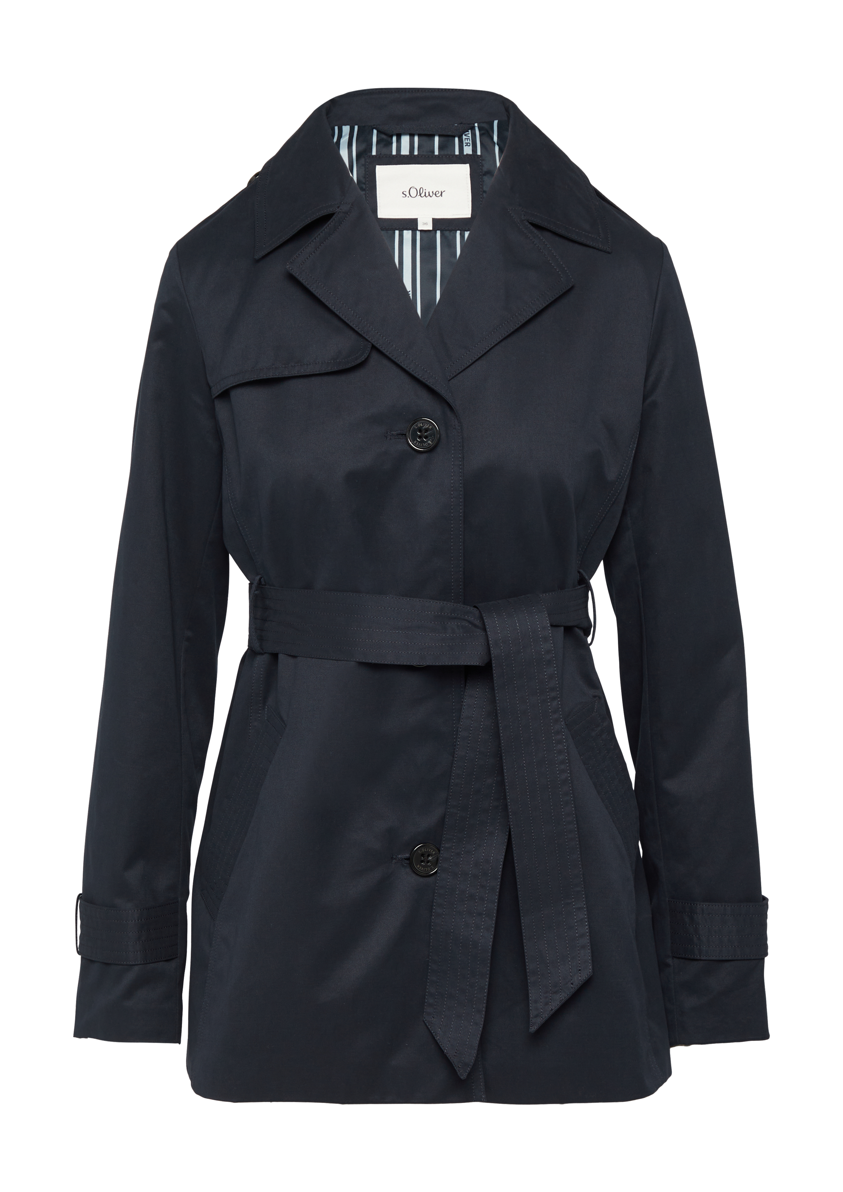 Korte trenchcoat met riem