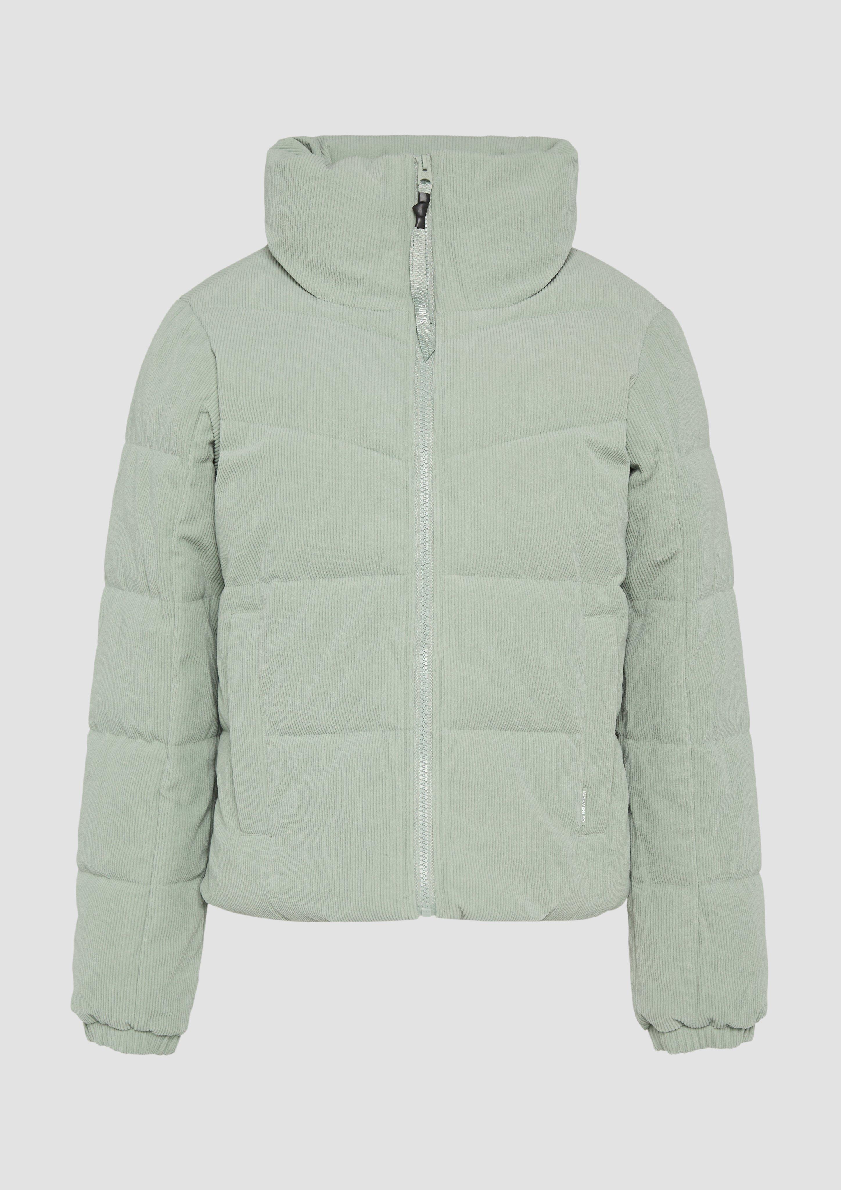 QS - Wattierte Jacke aus Cord, Damen, grün