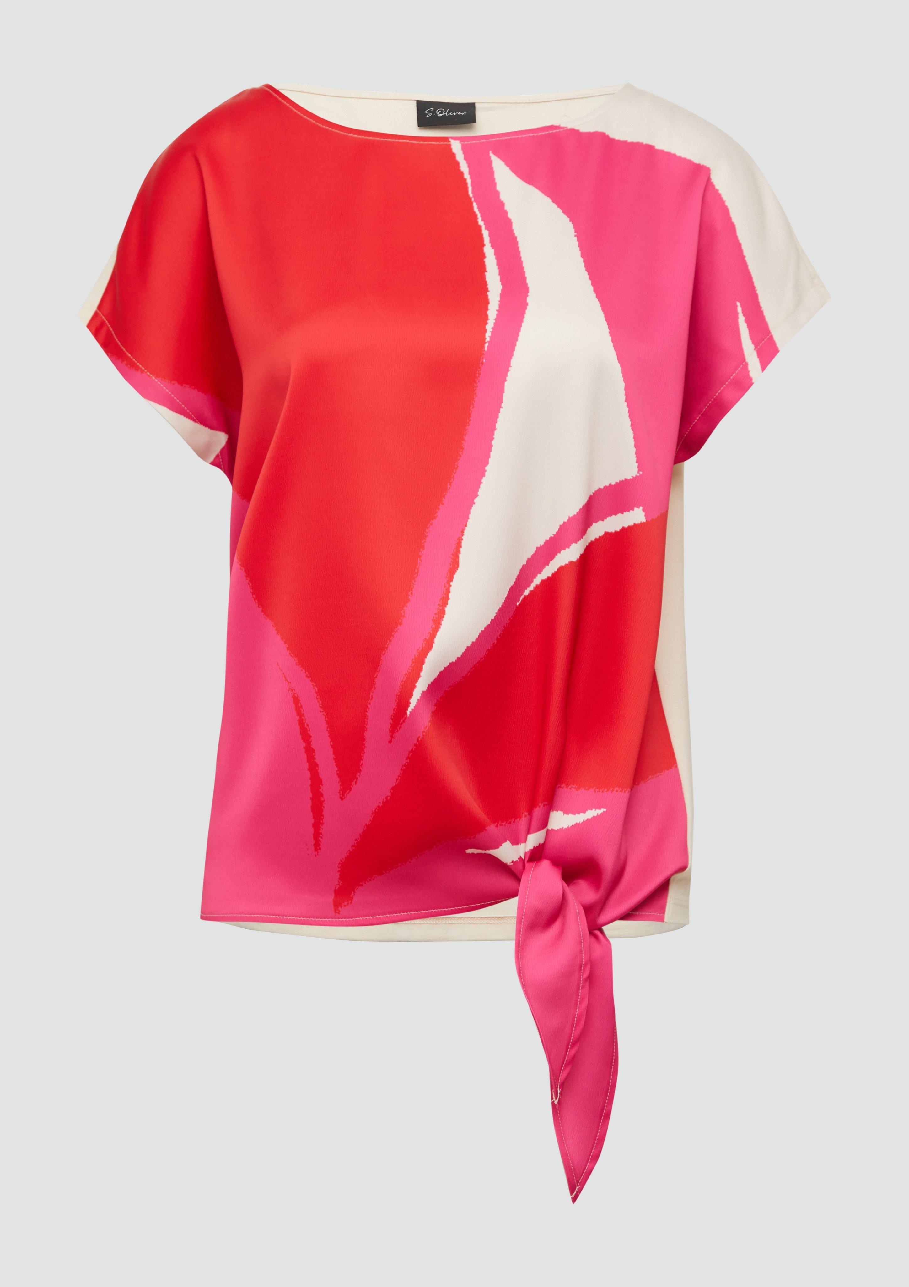 s.Oliver - Blusenshirt mit Knotendetail, Damen, Rosa