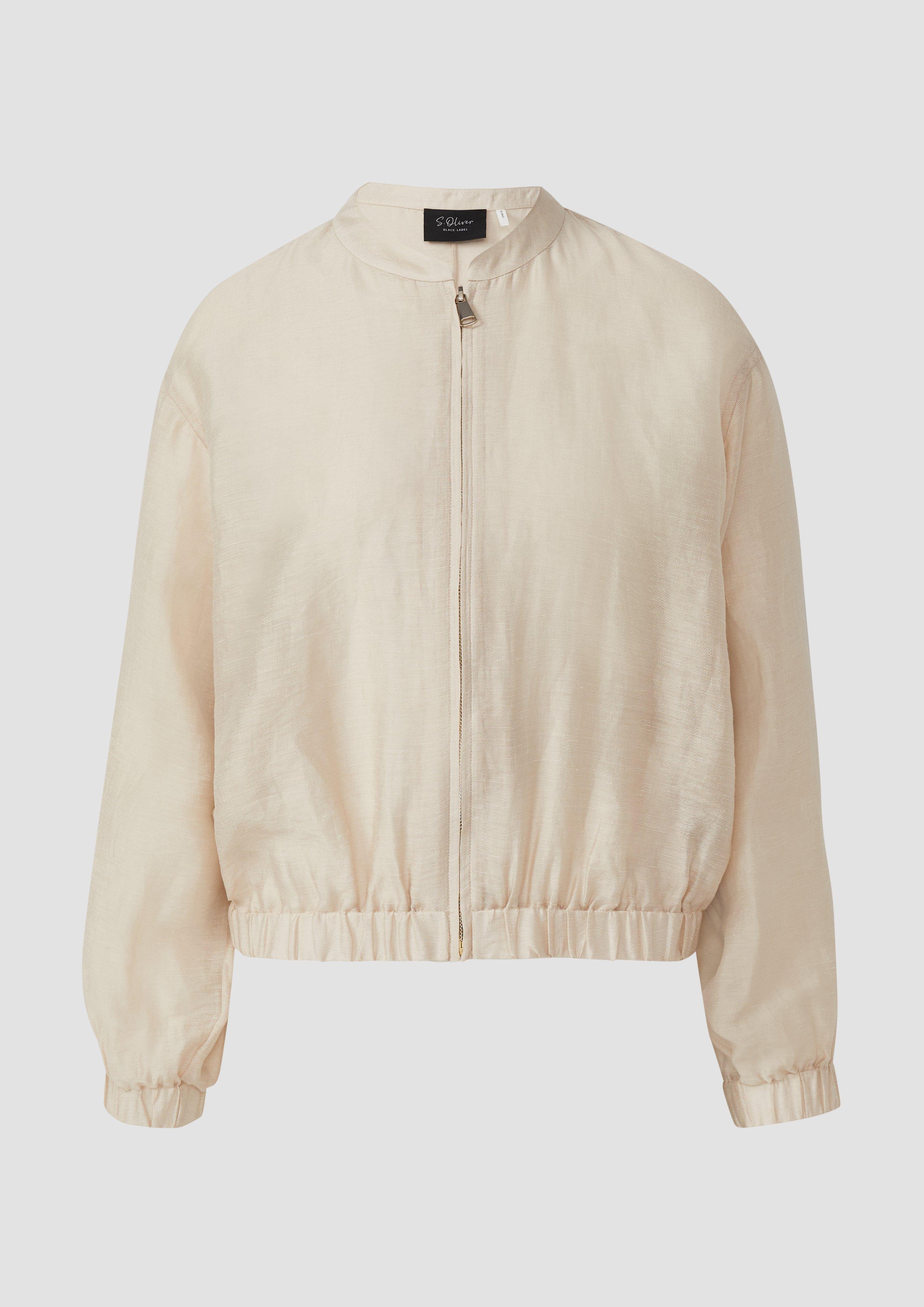 s.Oliver - Leinenmix-Blouson im Relaxed Fit, Damen, Beige
