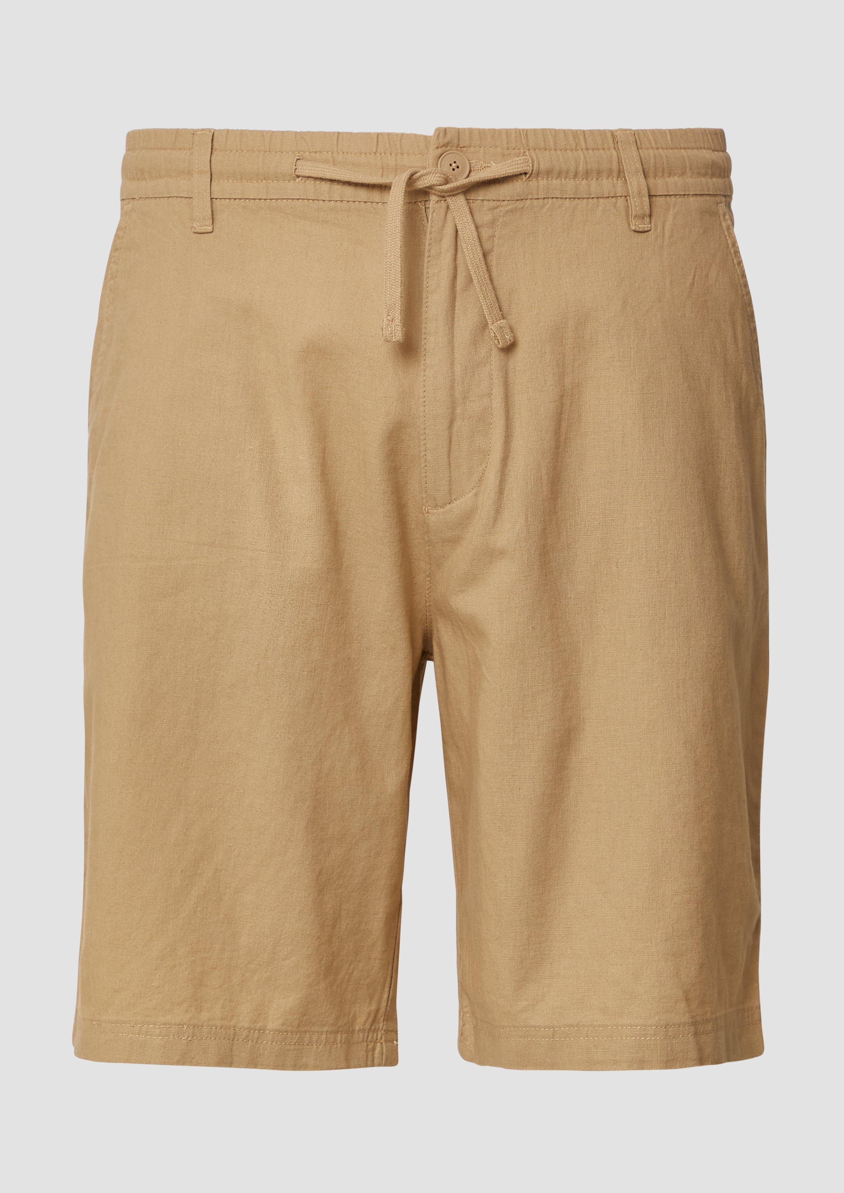 s.Oliver - Detroit: Bermuda aus Baumwoll- und Leinenmix im Relaxed Fit, Herren, Beige