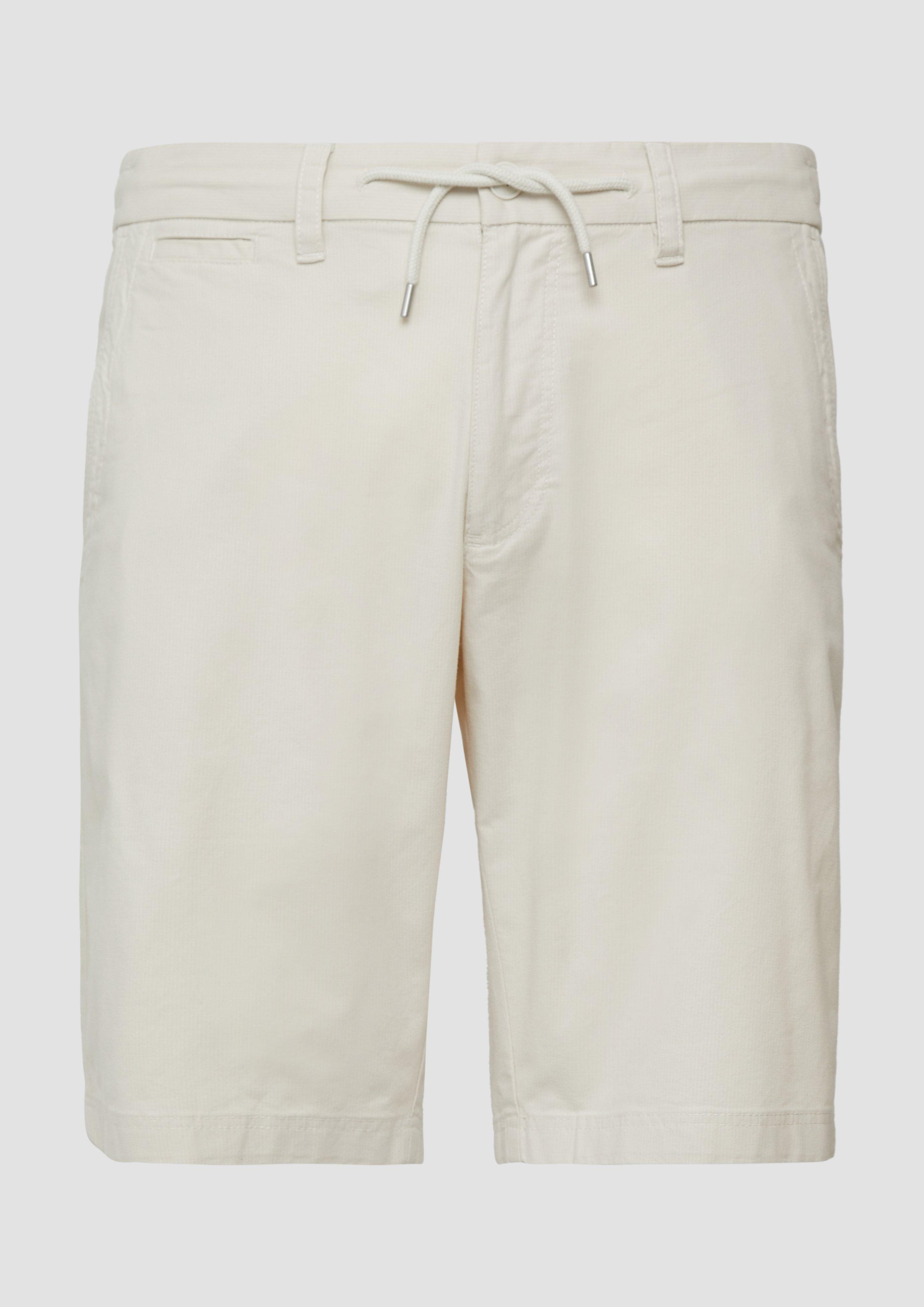 s.Oliver - Phoenix: Strukturierte Chino-Shorts mit Elastikbund, Herren, creme