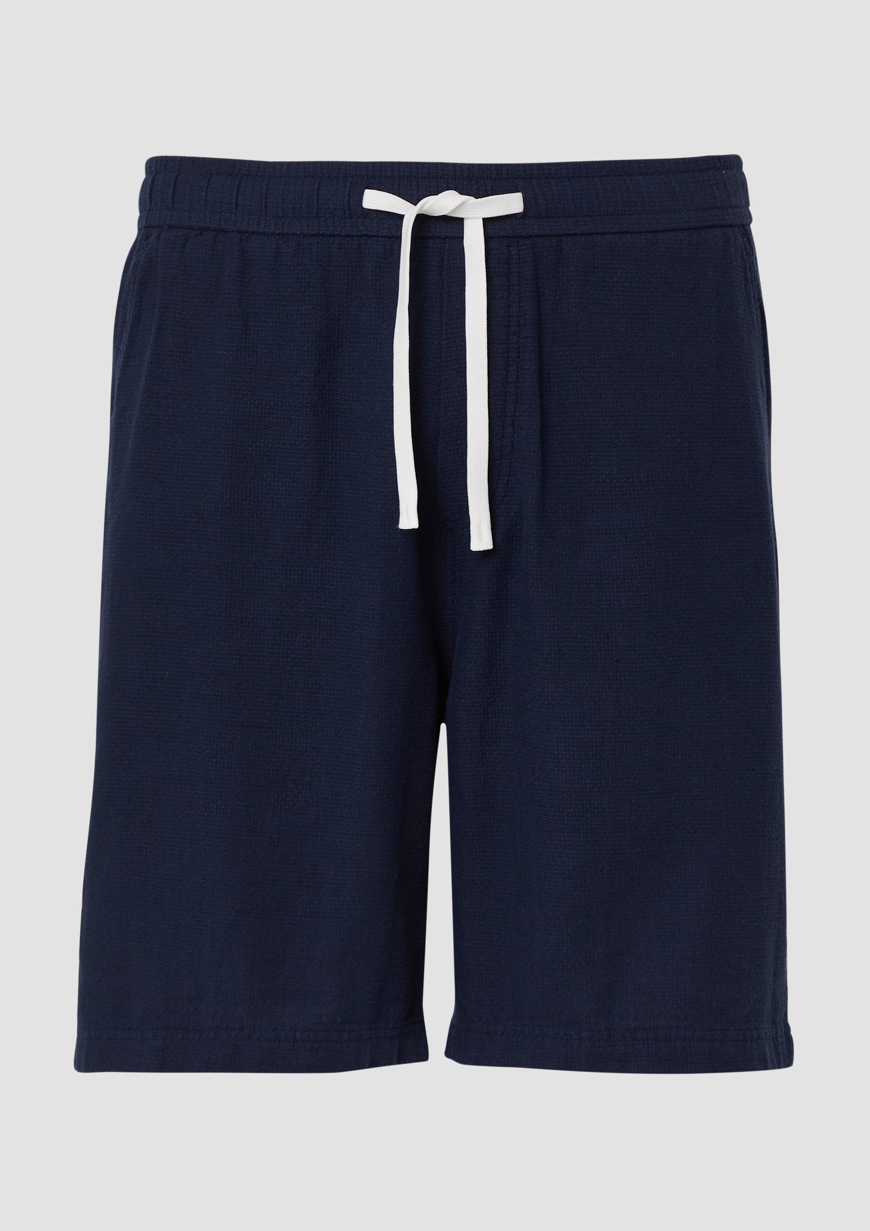 s.Oliver - Detroit: Strukturierte Bermuda im Relaxed Fit, Herren, blau