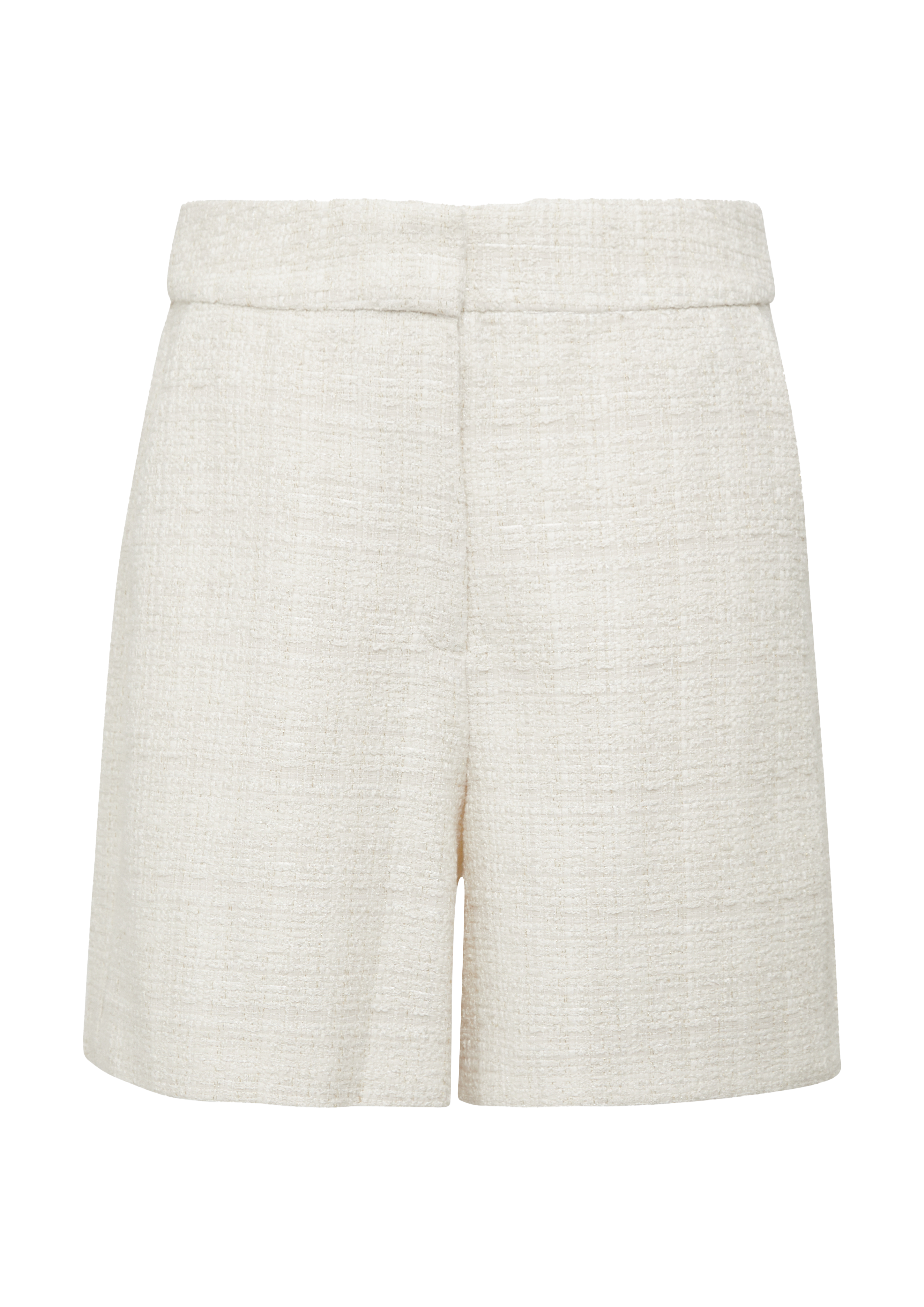 Bouclé shorts with subtle, sparkly thread - White | SCAYLE