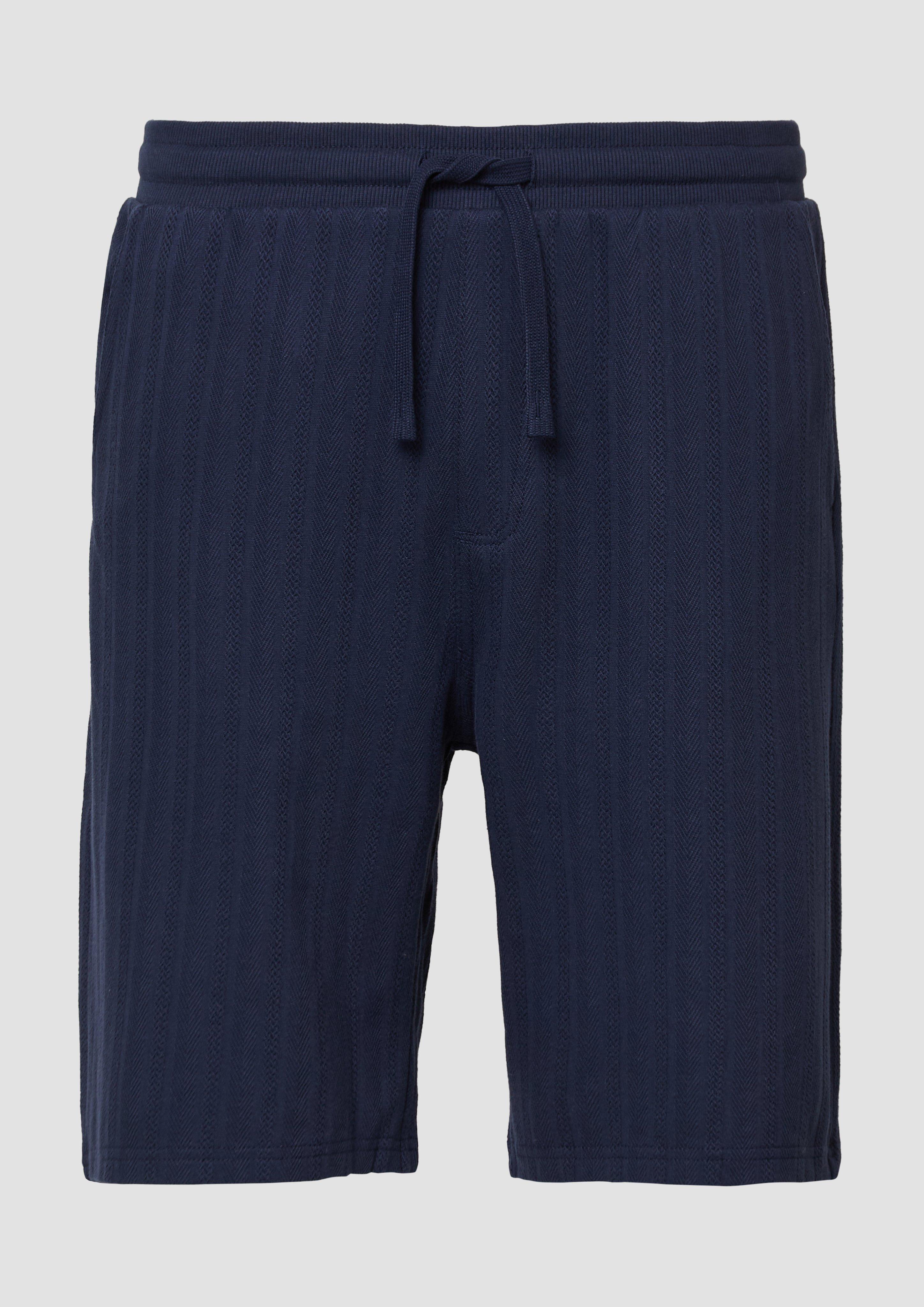 s.Oliver - Detroit: Strukturierte Bermuda im Relaxed Fit, Herren, blau