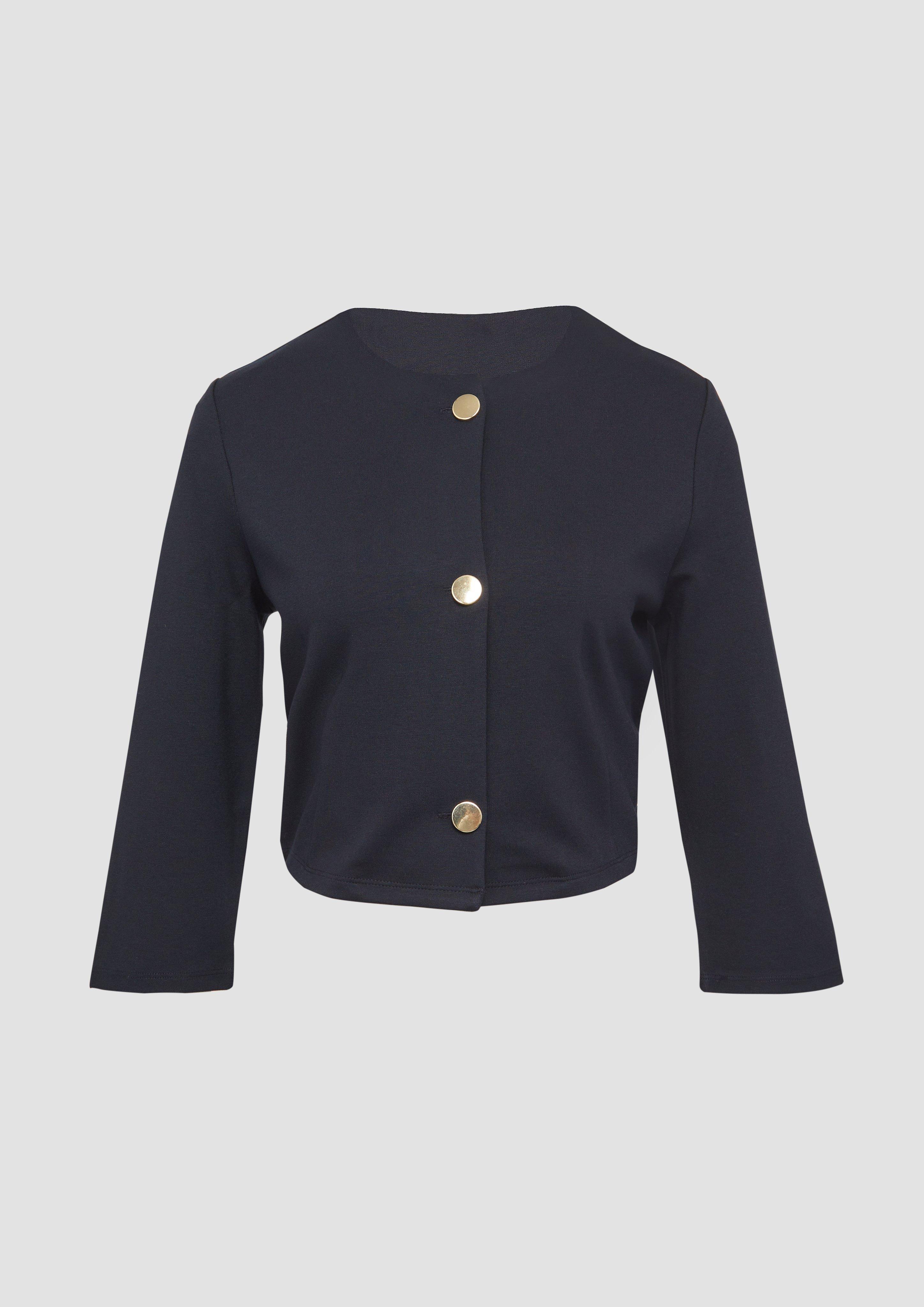 Thumbnail - s.Oliver - Verkürzte Jacke im Boxy-Fit mit goldfarbenen Knöpfen, Damen, blau