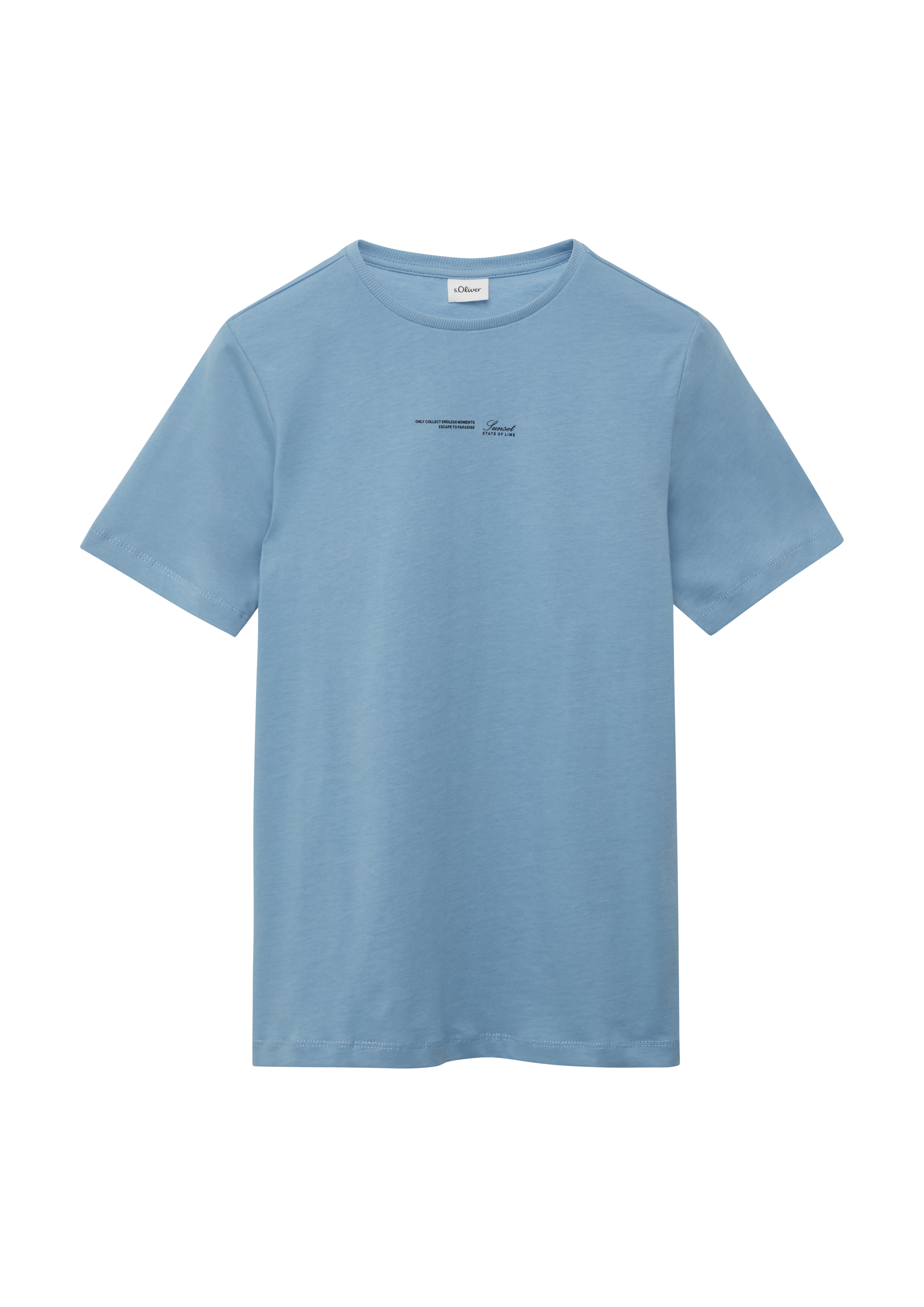 s.Oliver - T-Shirt mit Front- und Rückenprint, Jungen, blau