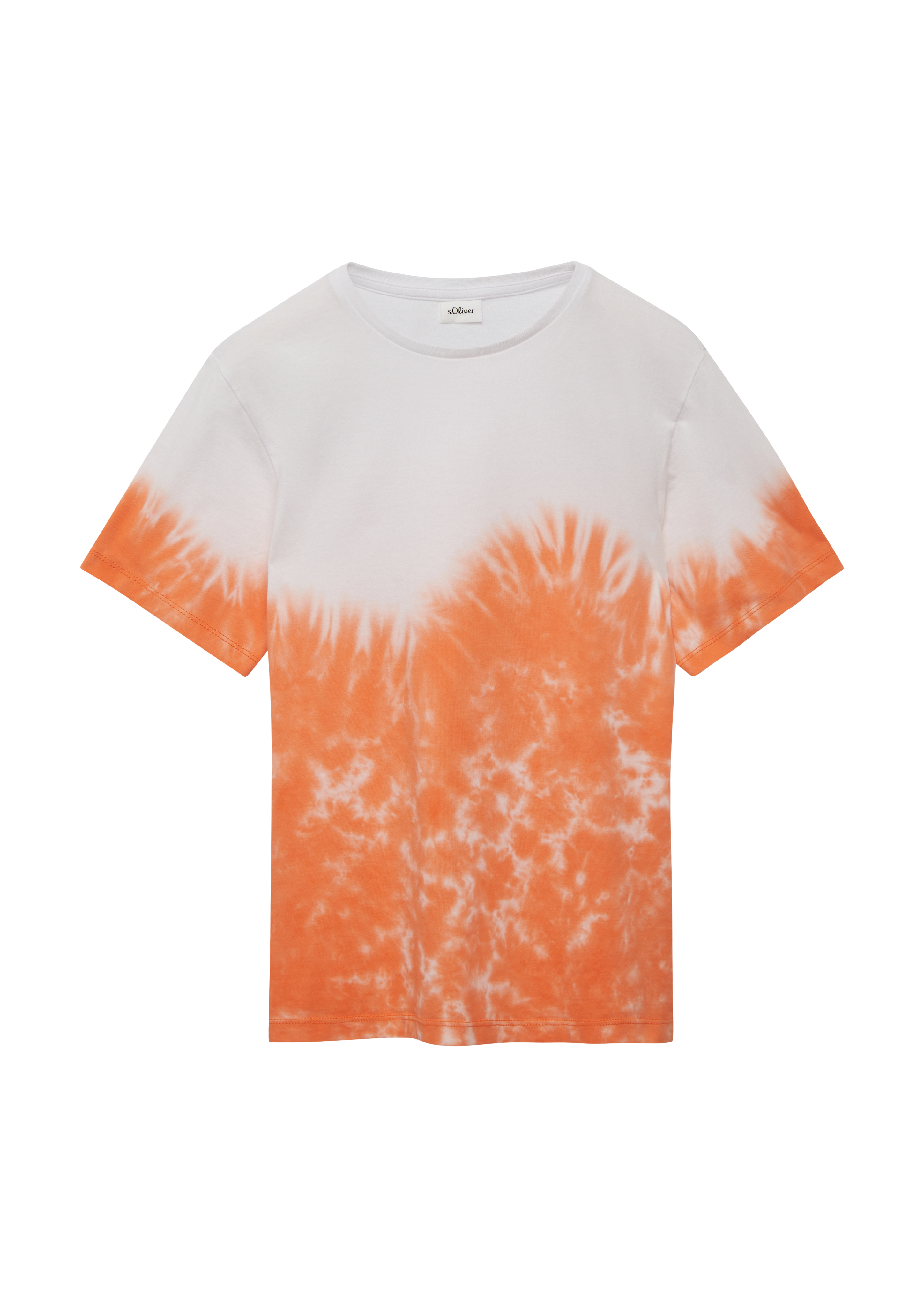 s.Oliver - T-Shirt mit Batikmuster und überschnittenen Schultern, Jungen, Orange