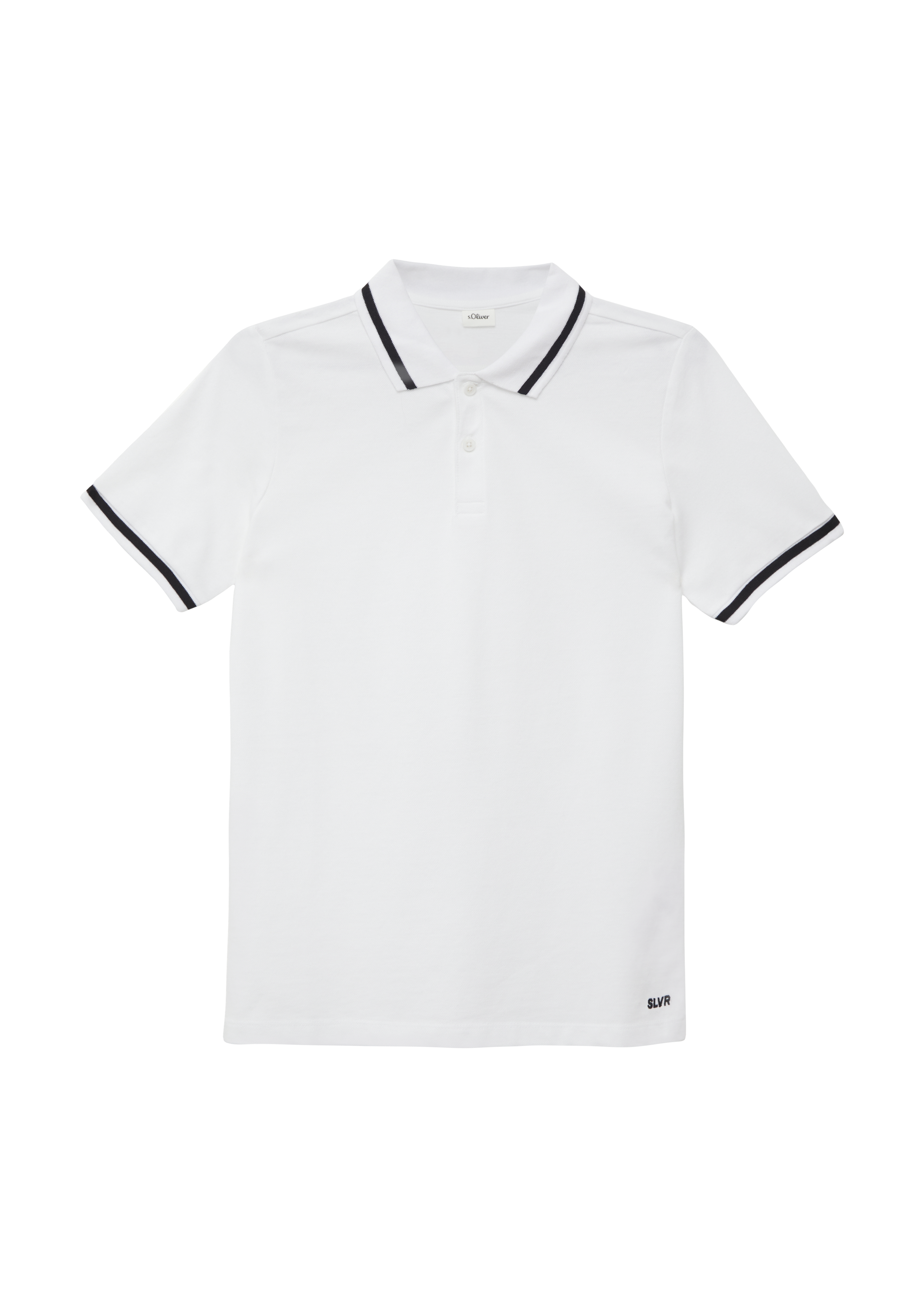 s.Oliver - Poloshirt aus Piqué mit Streifendetails, Jungen, weiß