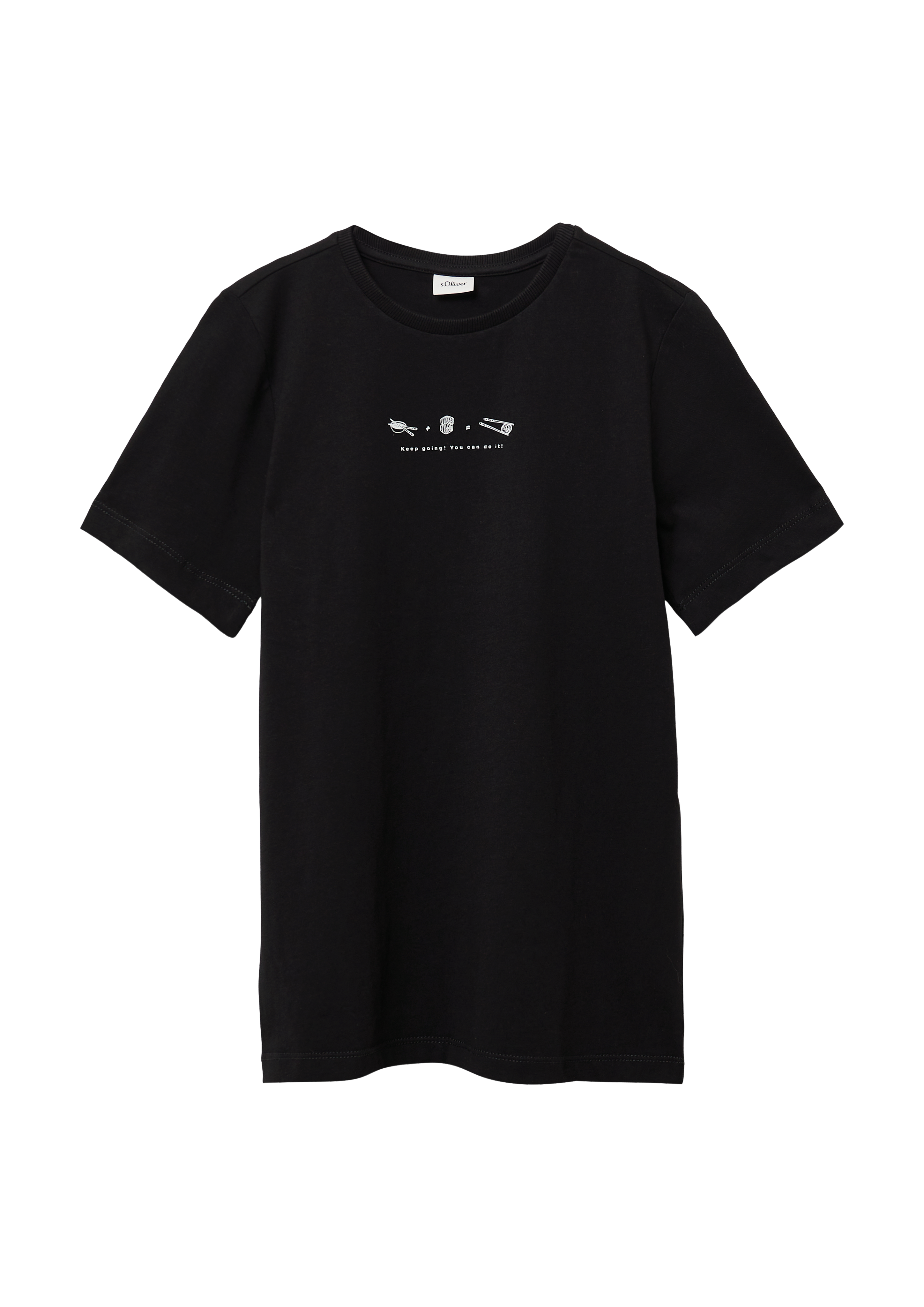 s.Oliver - T-Shirt mit Frontprint, Jungen, schwarz