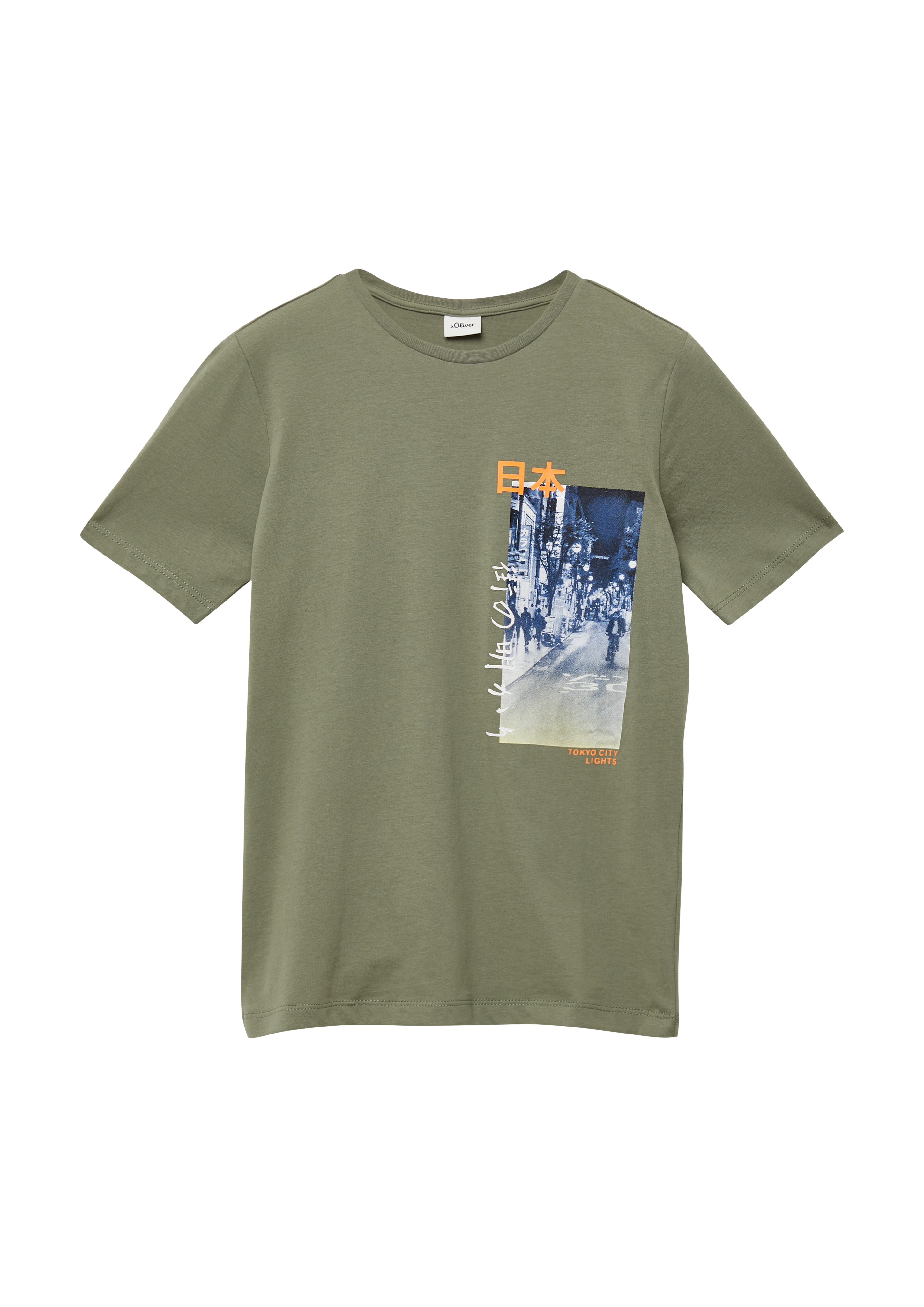 s.Oliver - T-Shirt aus Jersey mit Frontprint, Jungen, Grün