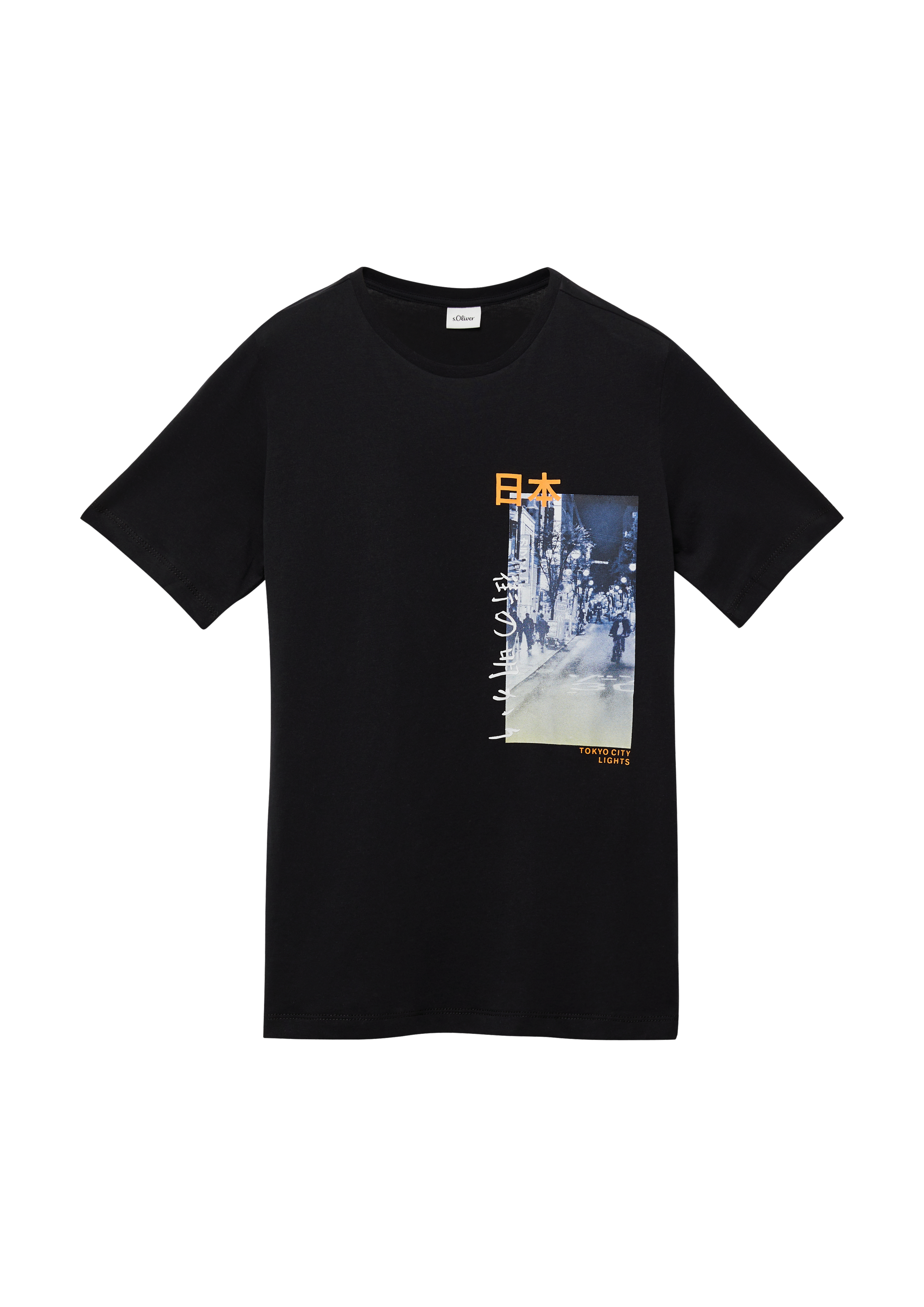 s.Oliver - T-Shirt aus Jersey mit Frontprint, Jungen, schwarz
