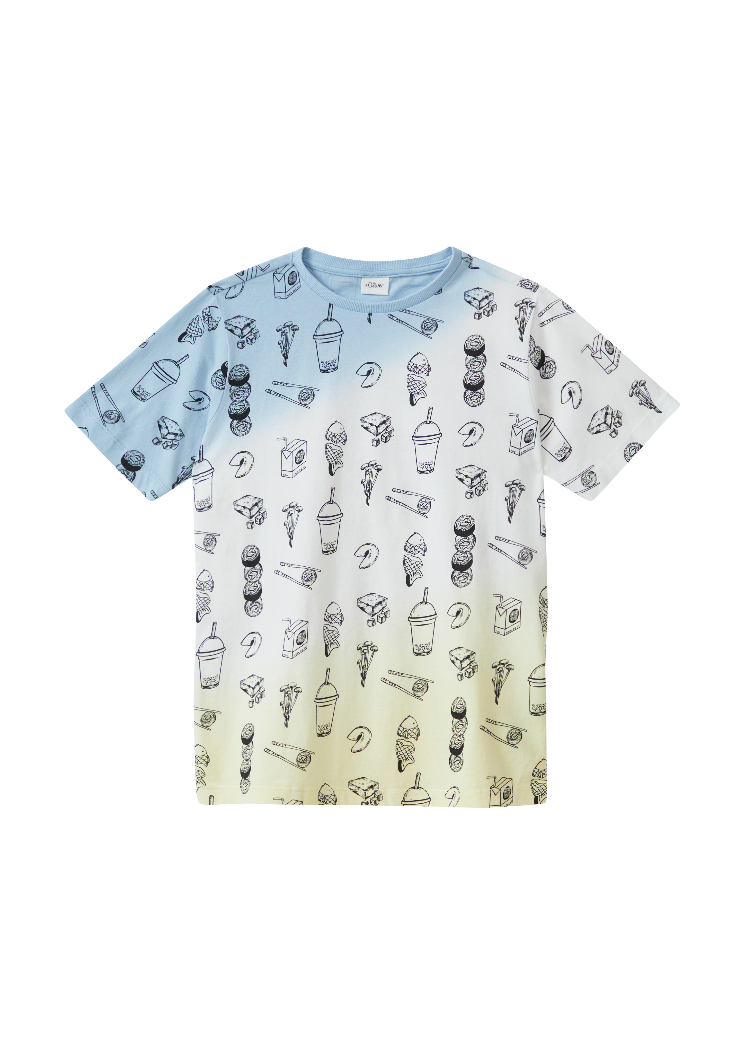 s.Oliver - T-Shirt mit All-over-Print, Jungen, weiß