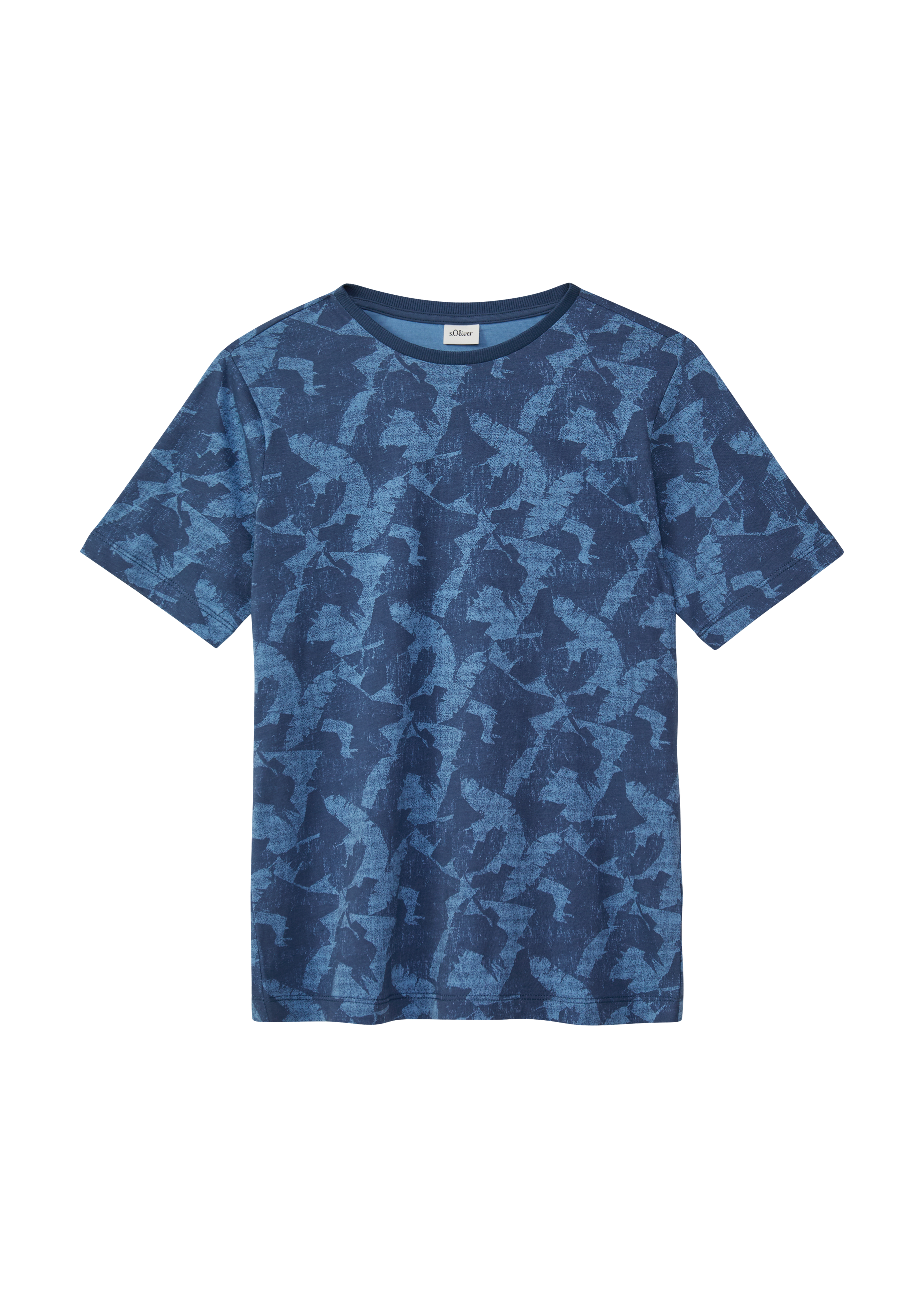 s.Oliver - T-Shirt mit All-over-Print, Jungen, blau