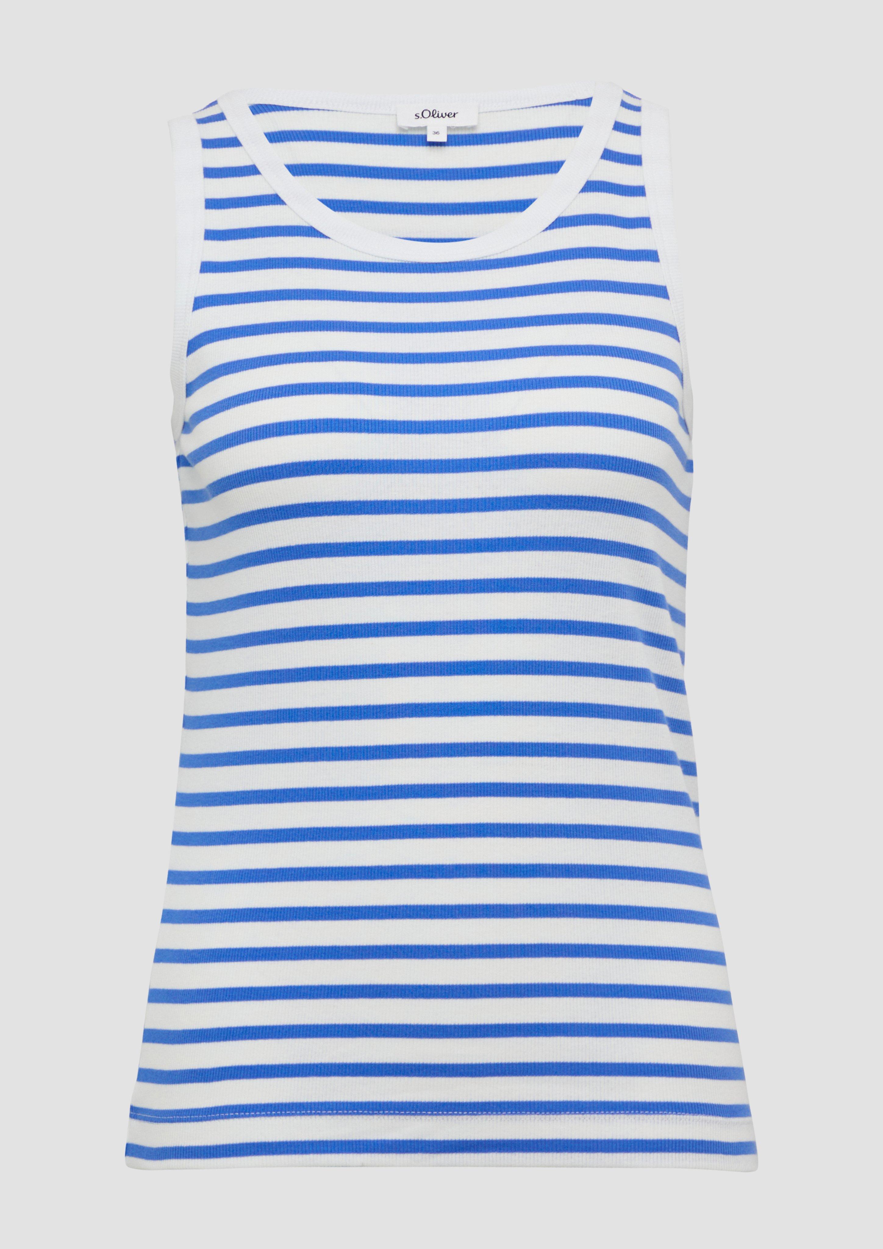 s.Oliver - Elastisches Top mit Rippstruktur, Damen, blau