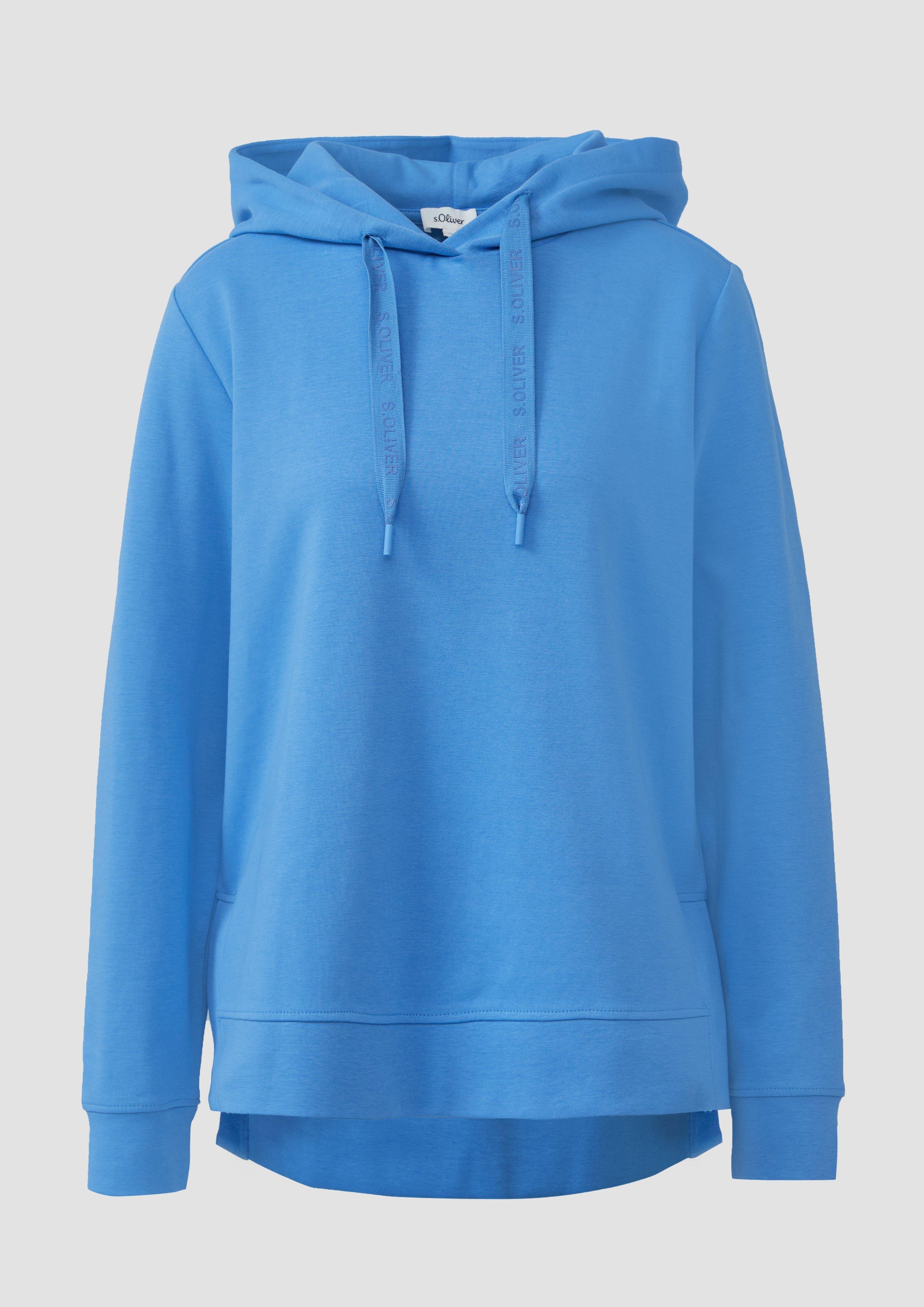 s.Oliver - Weiches Kapuzensweatshirt mit seitlichen Schlitzen, Damen, blau