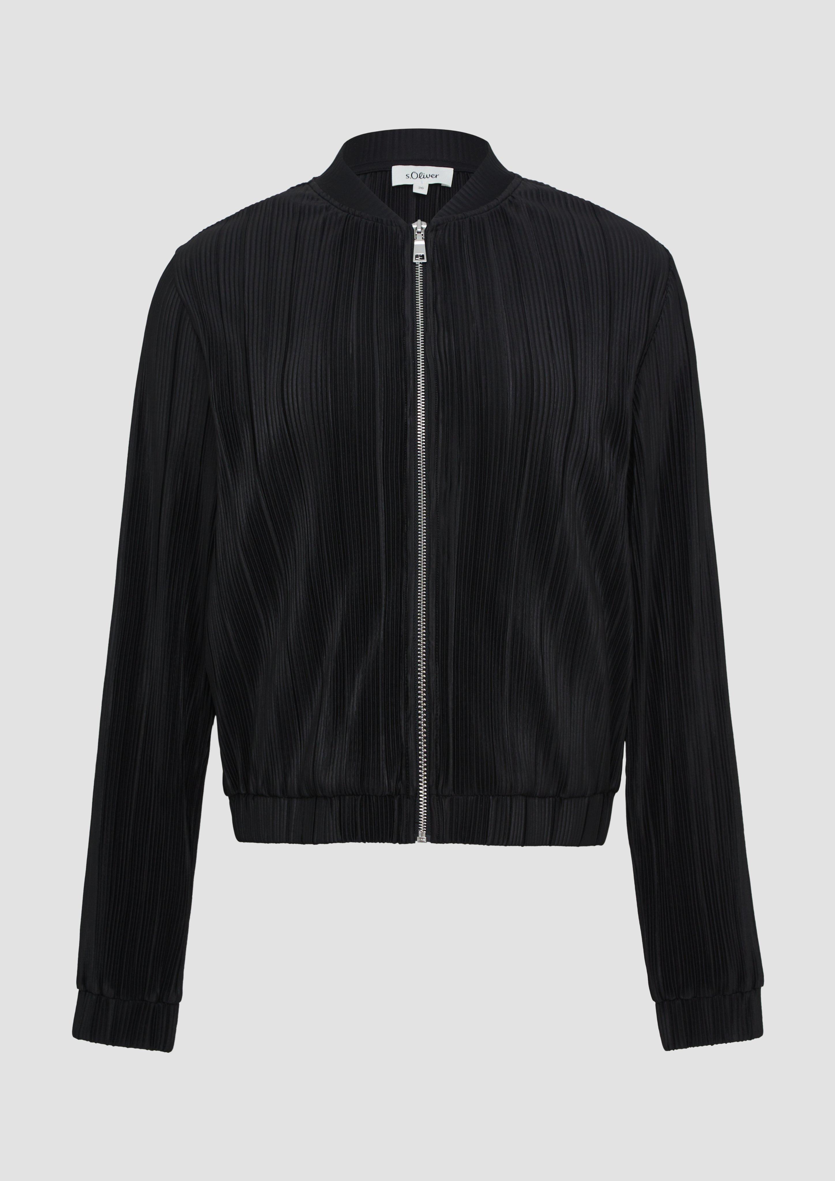s.Oliver - Plissierter Blouson im Relaxed Fit, Damen, schwarz
