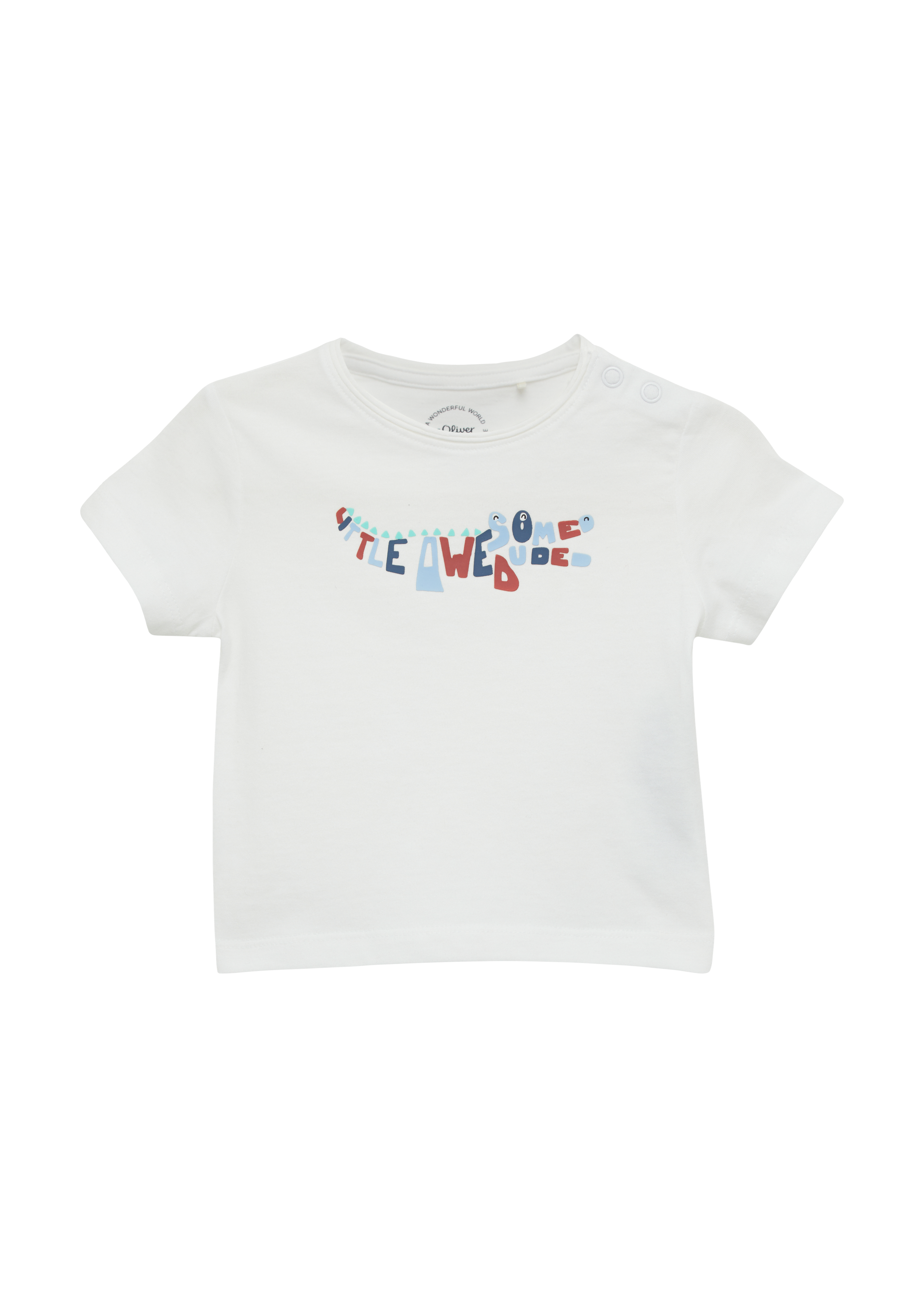 s.Oliver - Weiches Jersey-T-Shirt mit gummiertem Frontprint, Babys, weiß